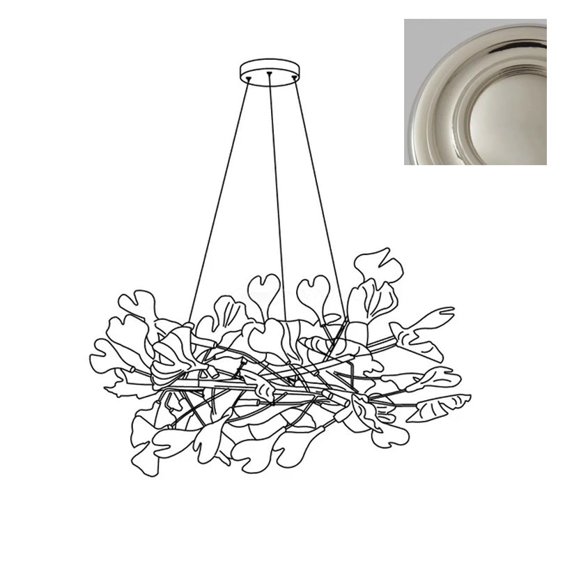Chandelier White Ceramic Ginkgo Petals U - Letslighting