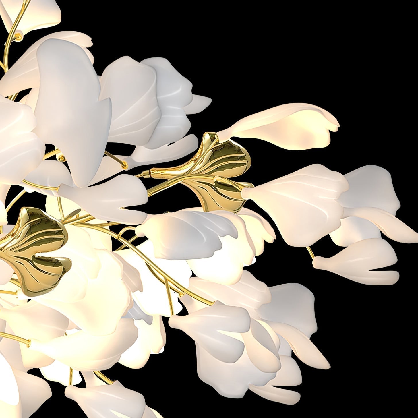 Ivmarel Gingko Long Branch Ceramics Chandelier - Letslighting