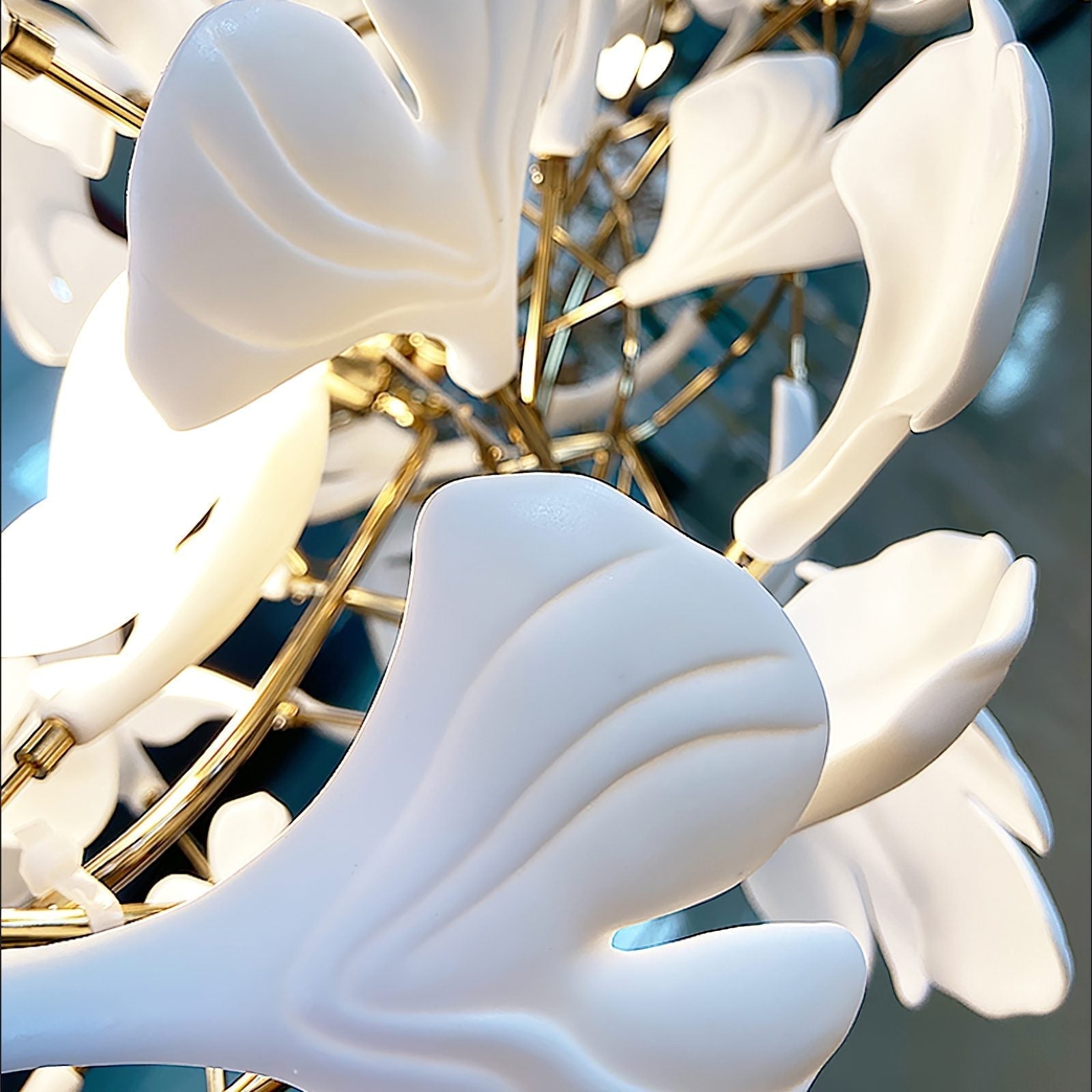 Eurzoris Gingko Metal Leaf Chandelier - Letslighting
