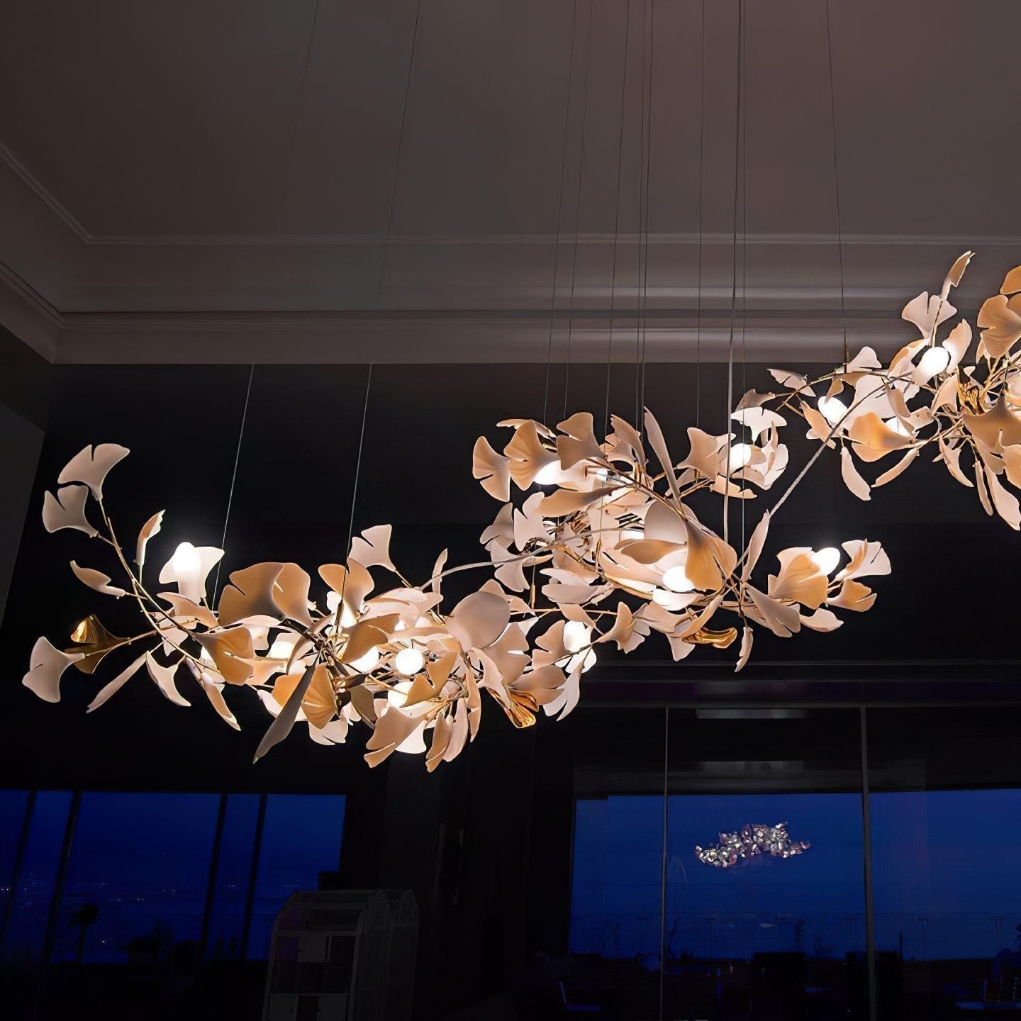 Eurzoris Gingko Metal Leaf Chandelier - Letslighting