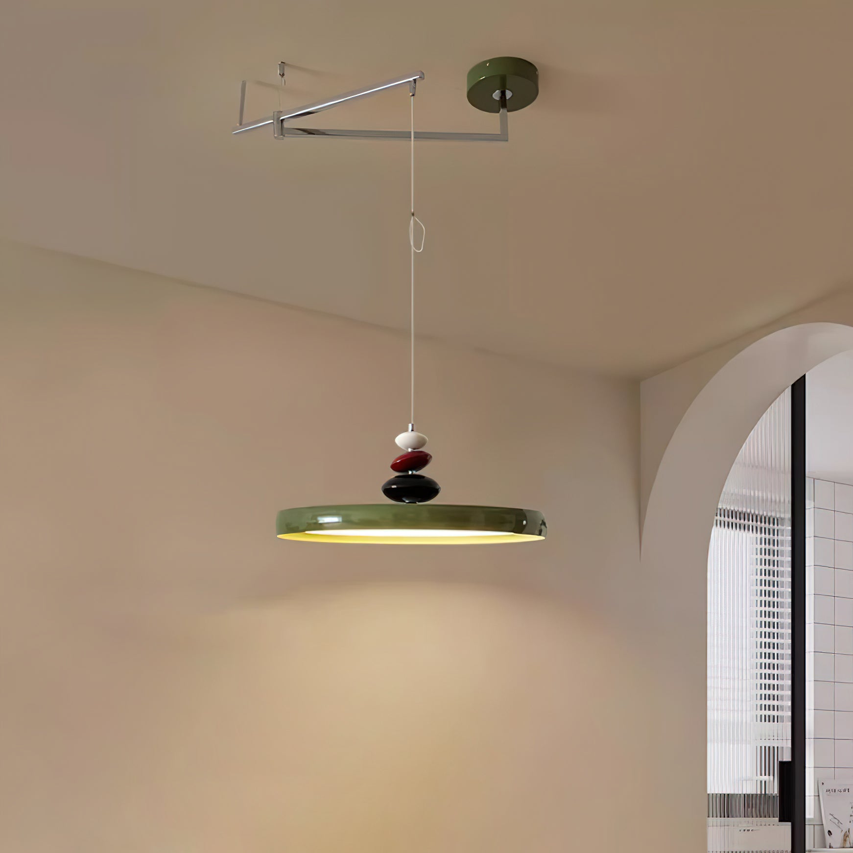 Pendant Lamp Metal and Acrylic Round Shade Decorative Modern - Letslighting