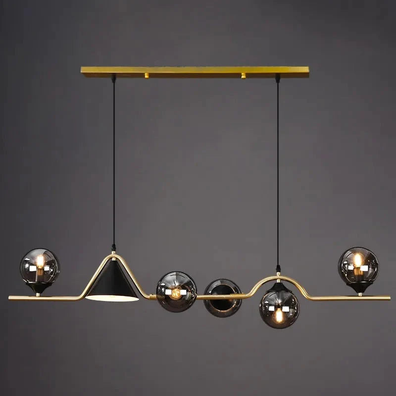 Arisha Moderno LED Lámpara Colgante Negro/Oro Vidrio Salón/Dormitorio