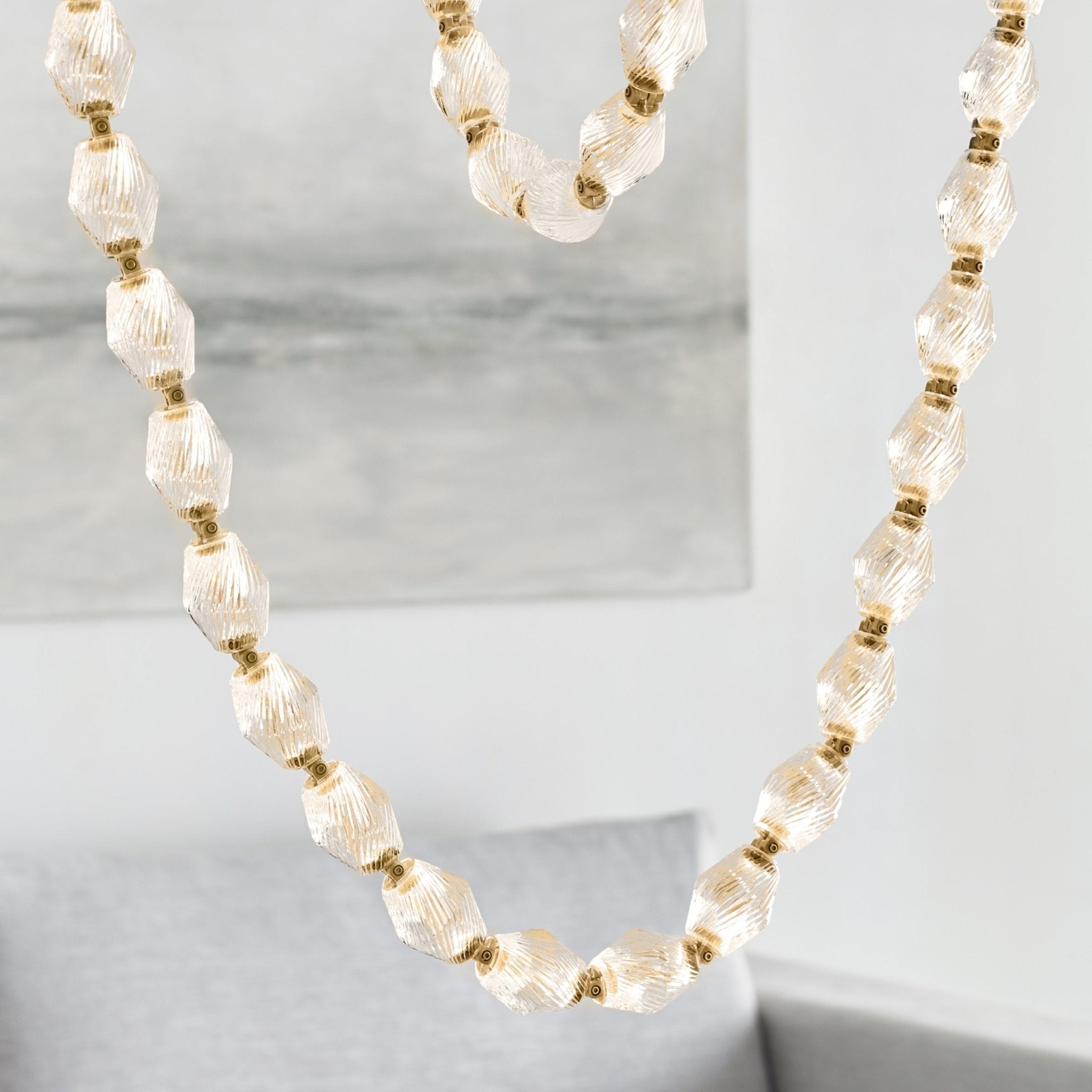 Pearlene Beaded Metal Chandelier - Letslighting