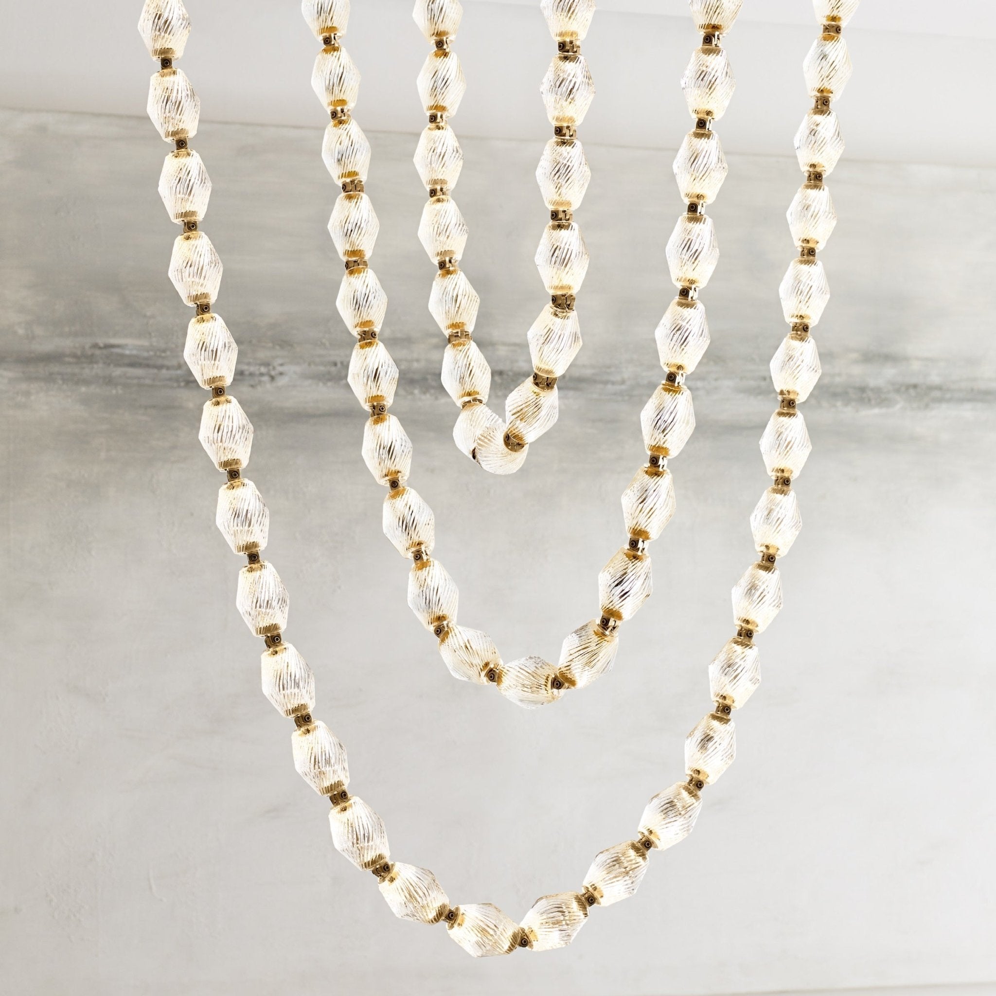 Pearlene Beaded Metal Chandelier - Letslighting