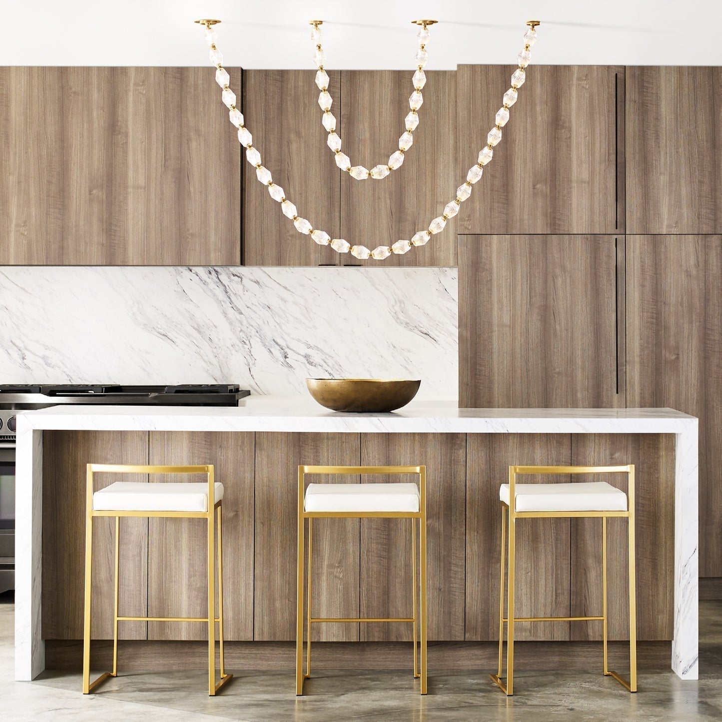 Pearlene Beaded Metal Chandelier - Letslighting