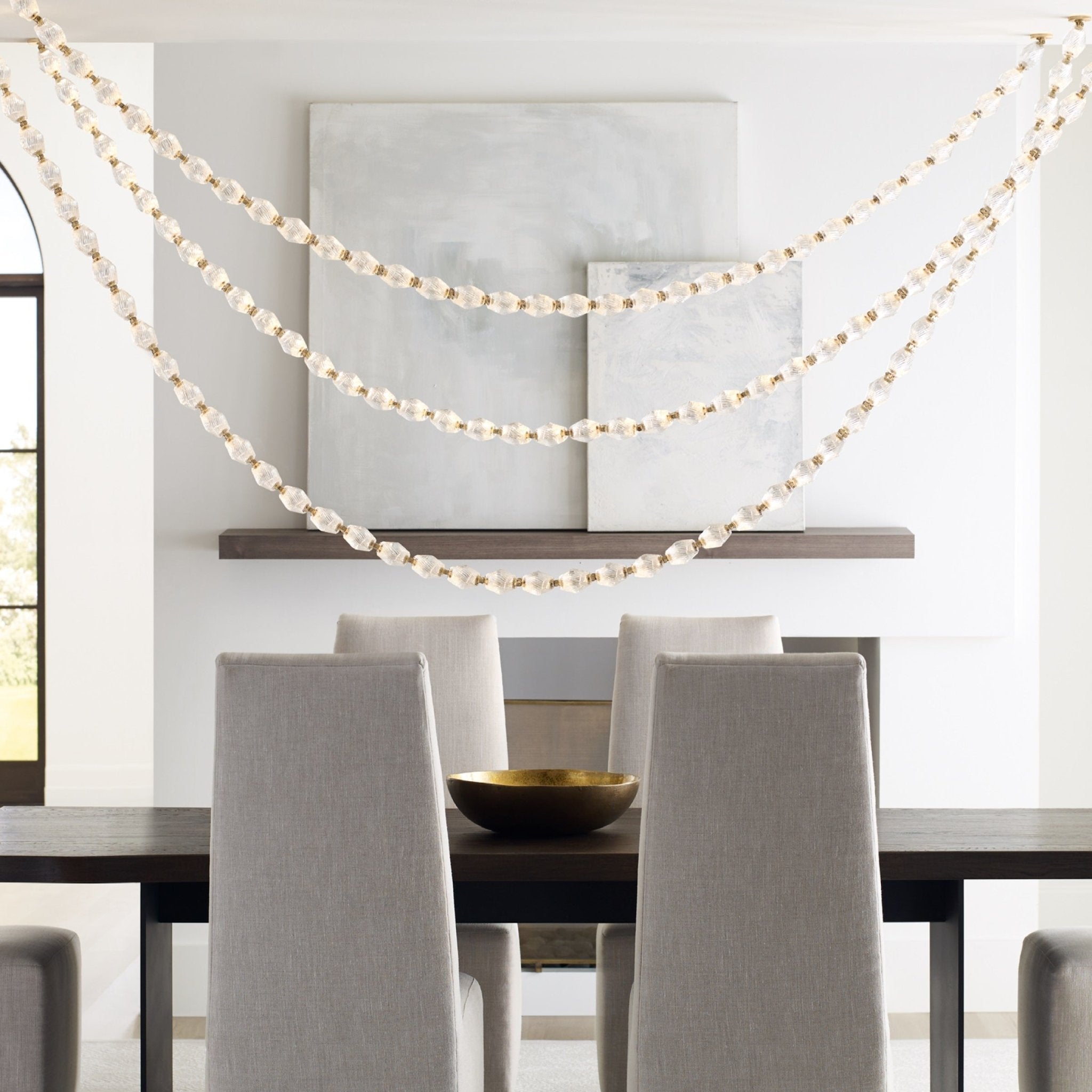 Pearlene Beaded Metal Chandelier - Letslighting
