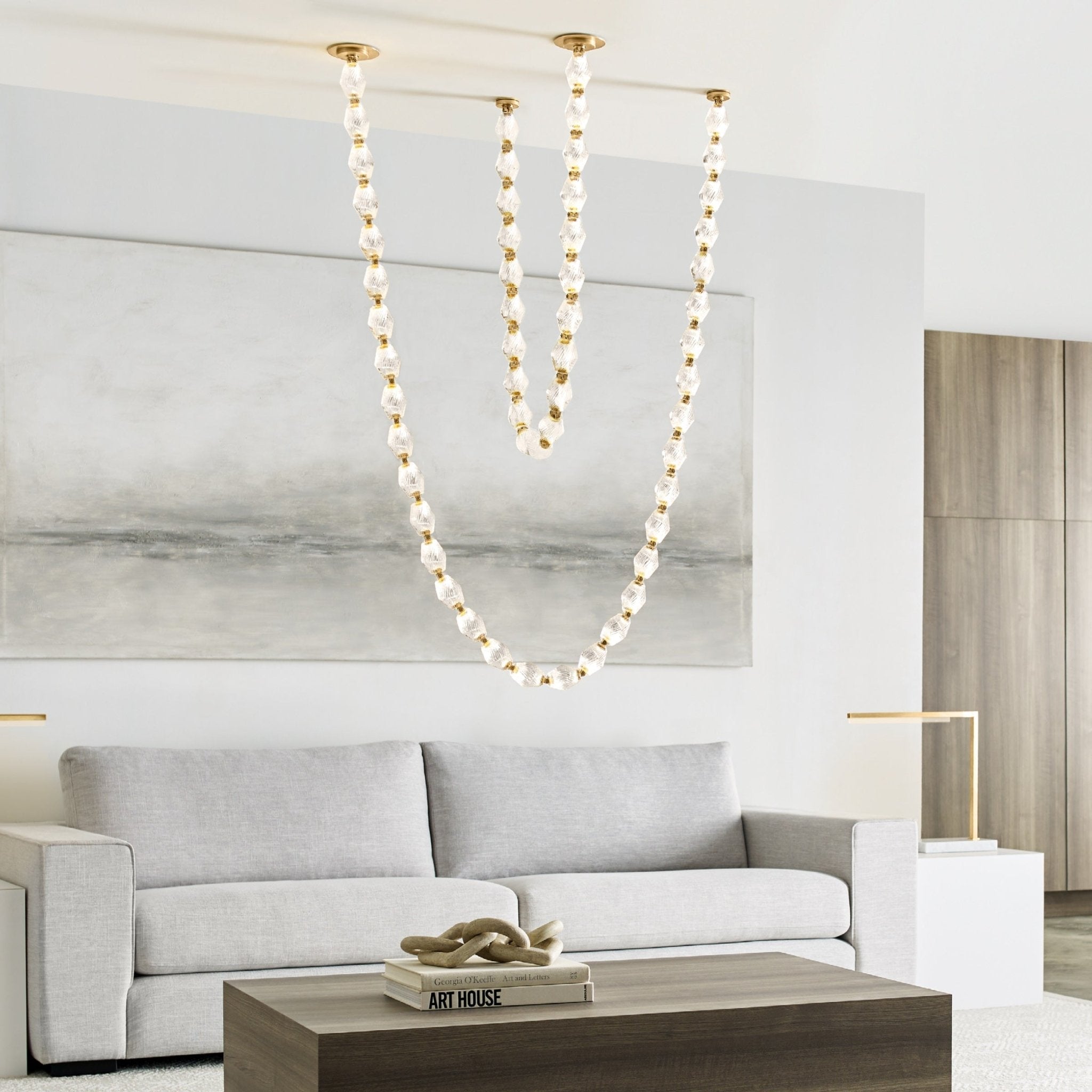 Pearlene Beaded Metal Chandelier - Letslighting