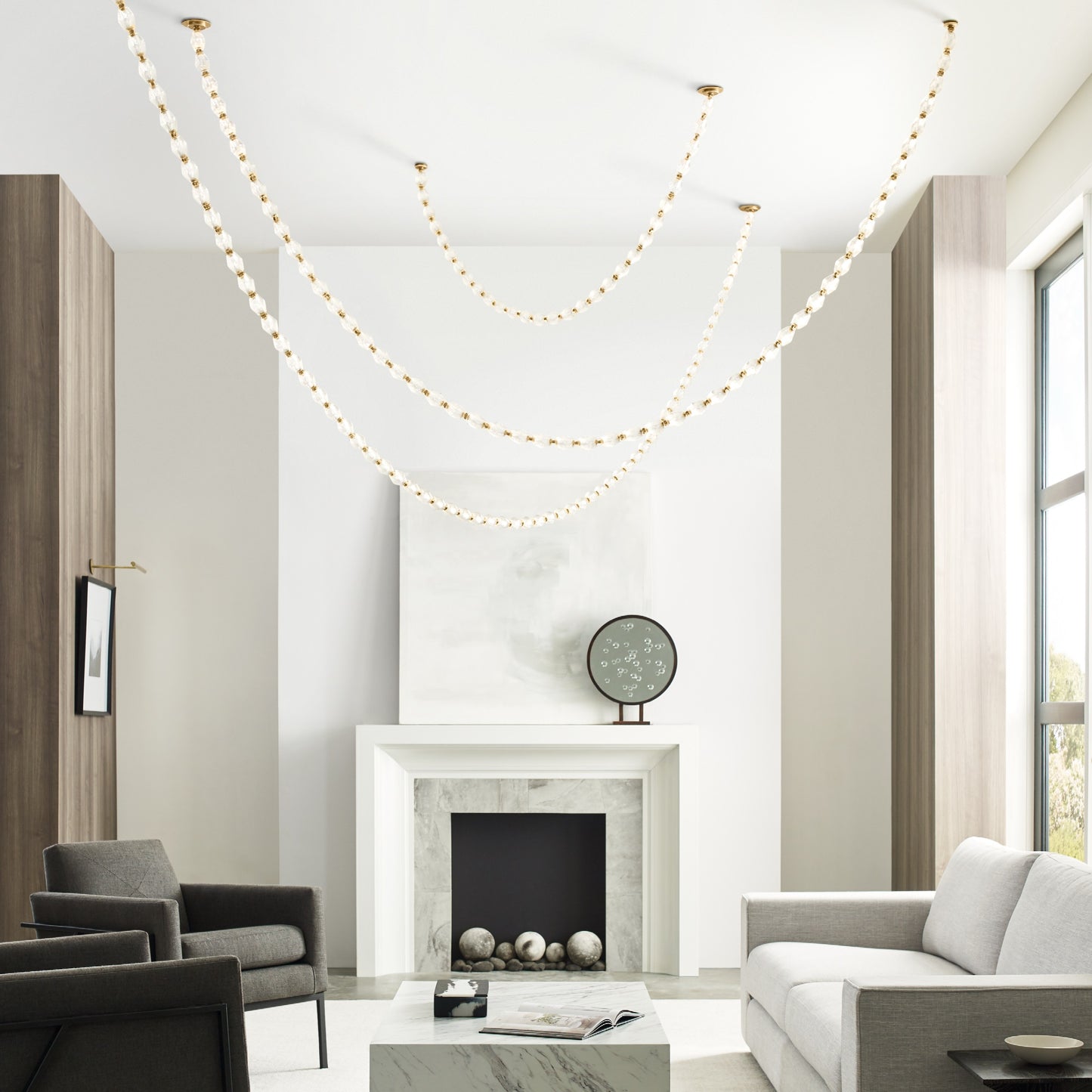 Pearlene Beaded Metal Chandelier - Letslighting