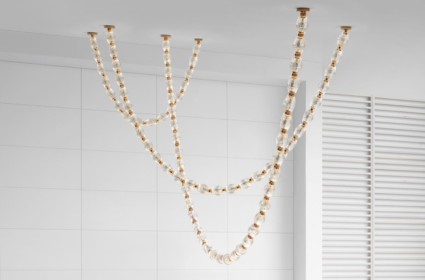 Pearlene Beaded Metal Chandelier - Letslighting