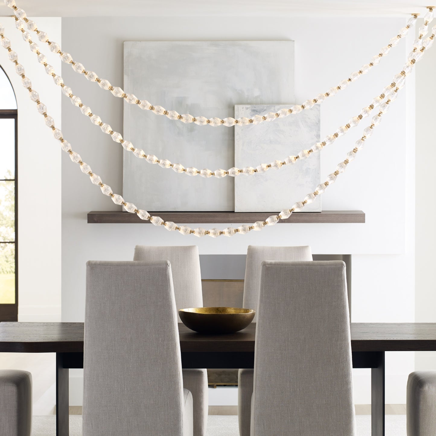 Pearlene Beaded Metal Chandelier - Letslighting
