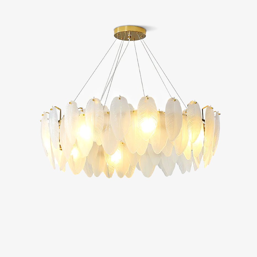 Glass Feather Chandelier - Letslighting