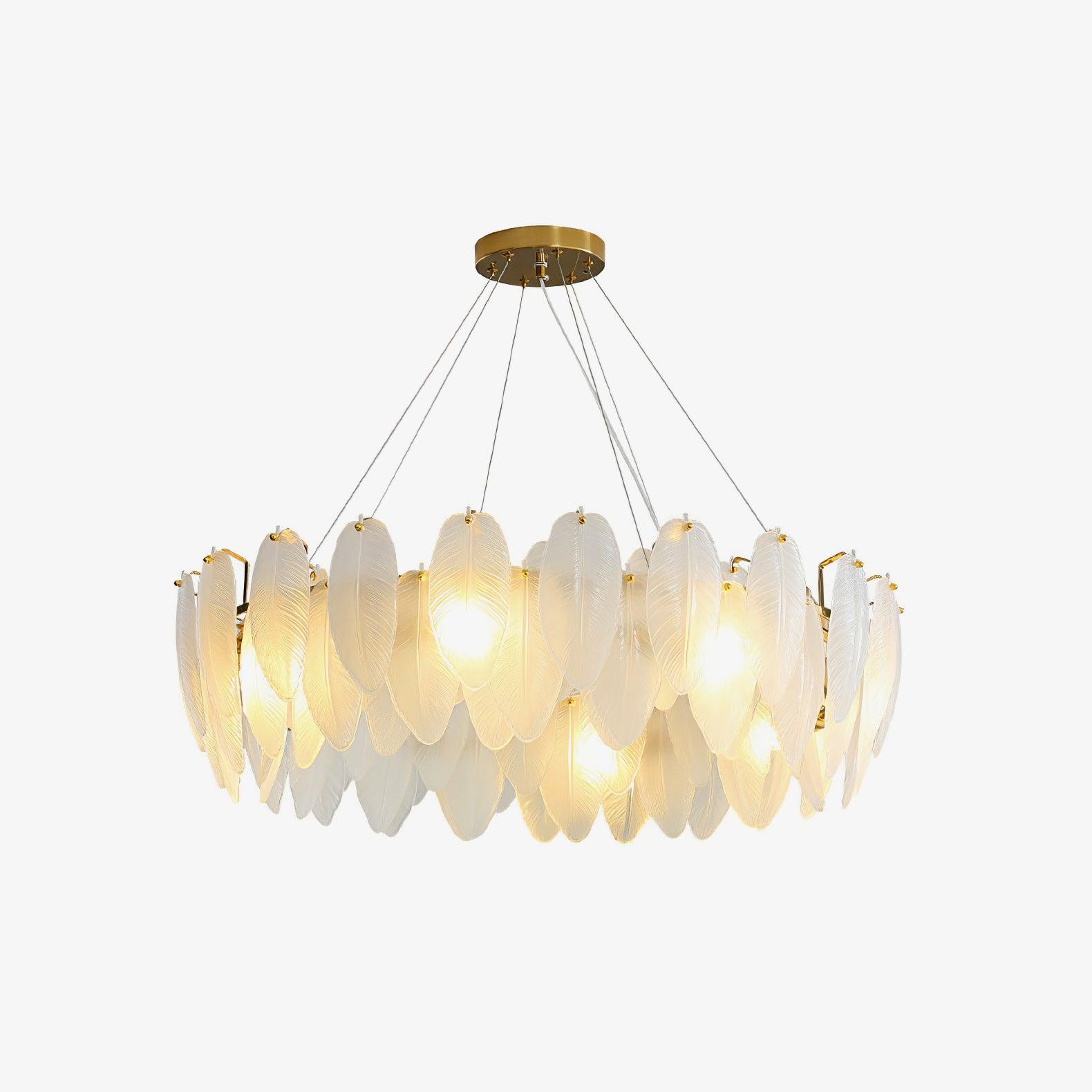 Glass Feather Chandelier - Letslighting