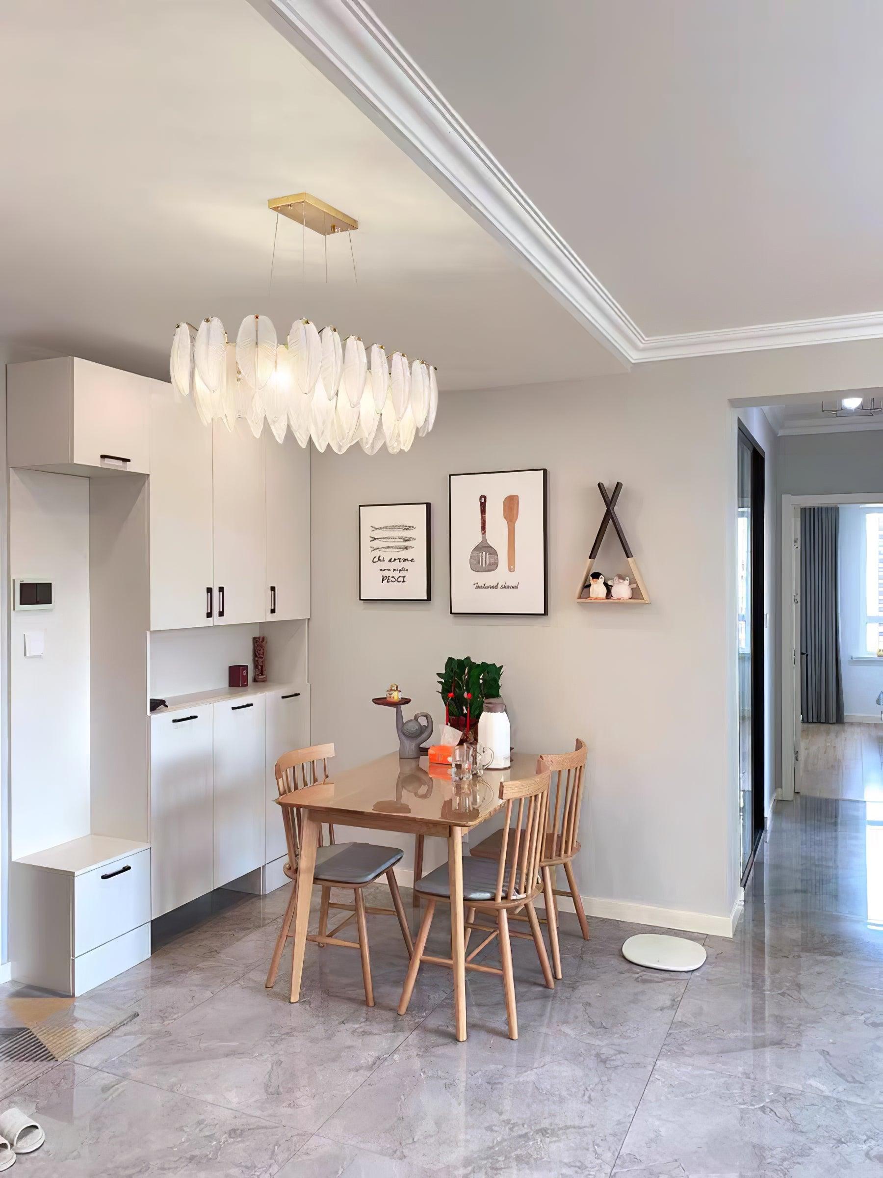 Glass Feather Chandelier - Letslighting