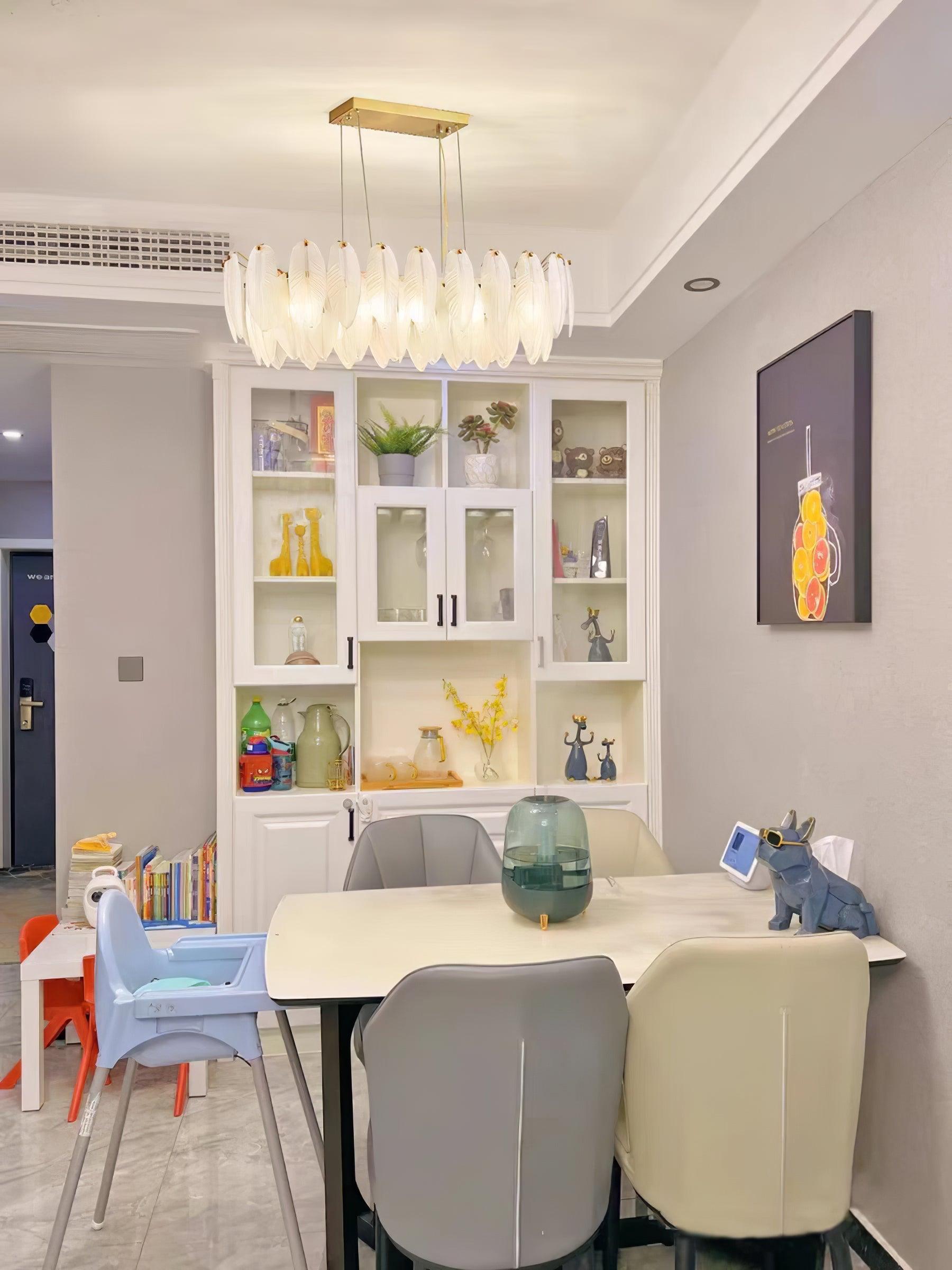 Glass Feather Chandelier - Letslighting