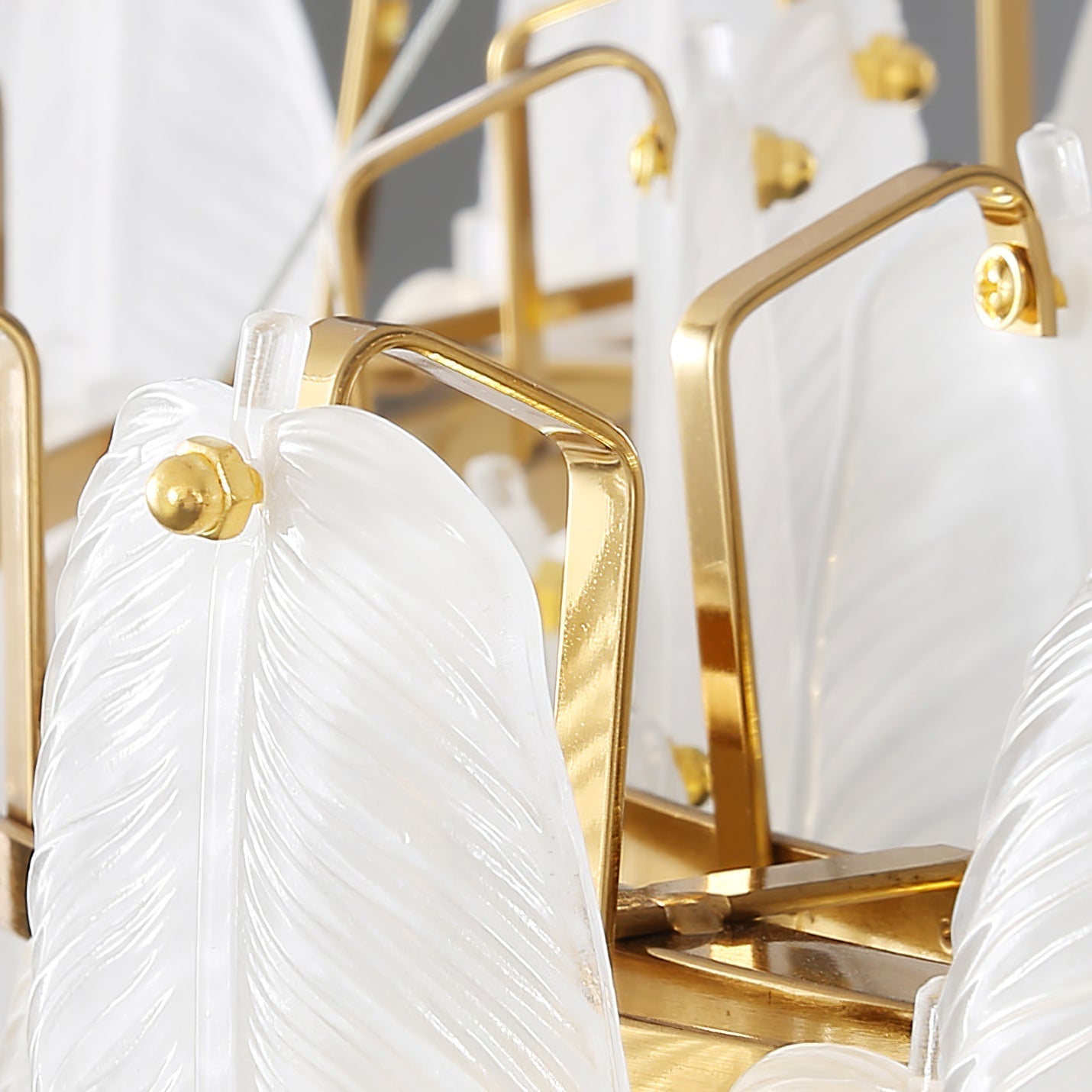 Glass Feather Chandelier - Letslighting