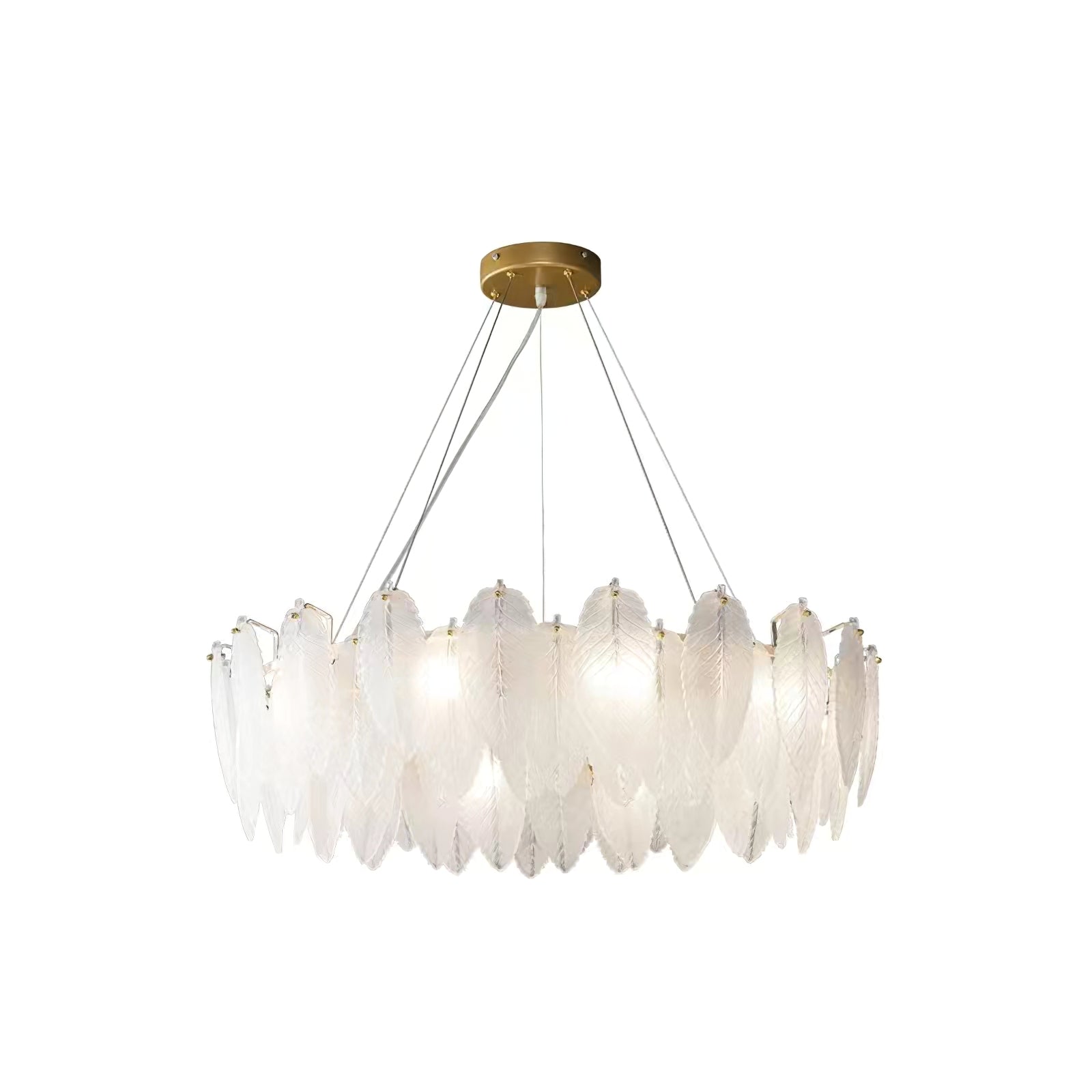 Glass Feather Chandelier - Letslighting