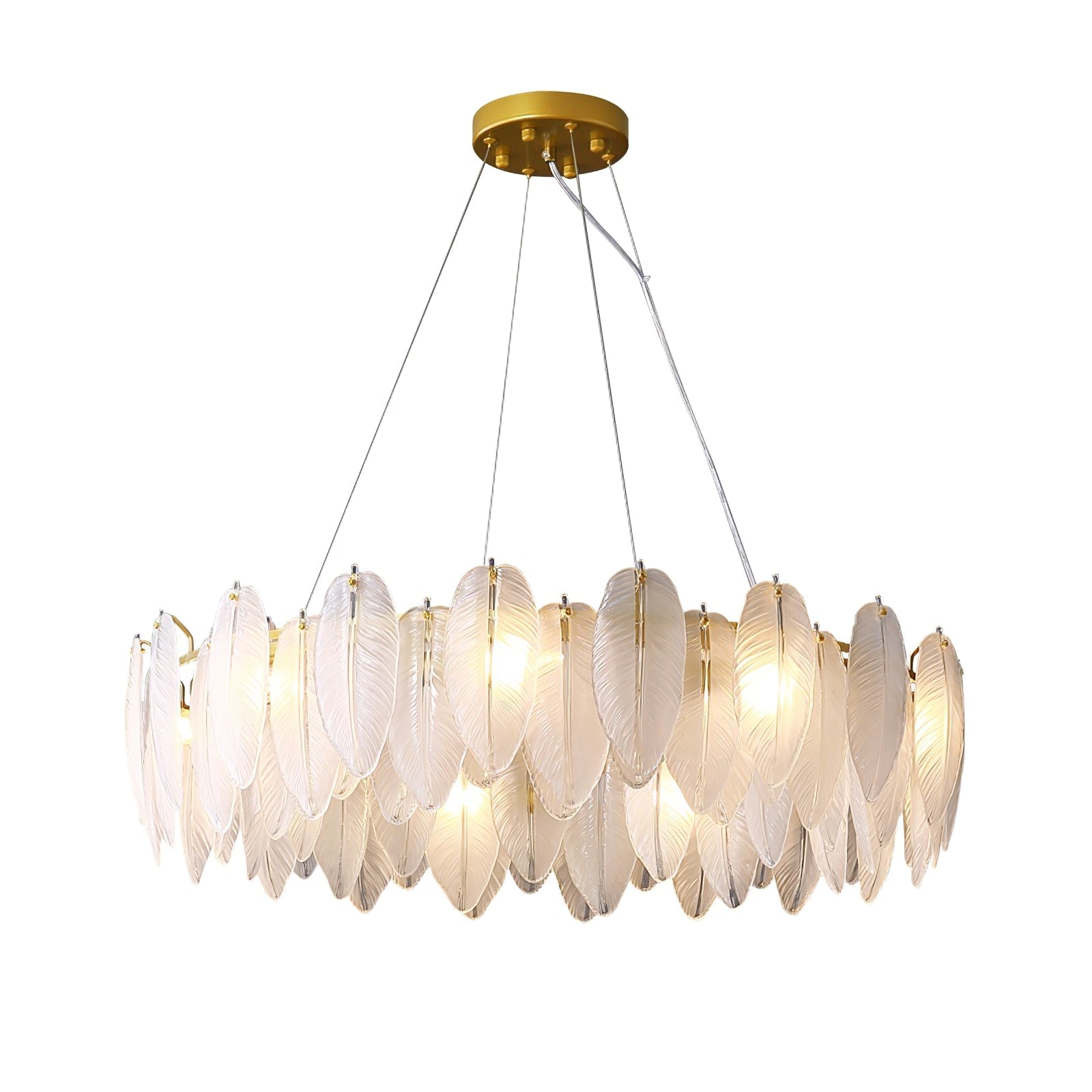 Glass Feather Chandelier - Letslighting