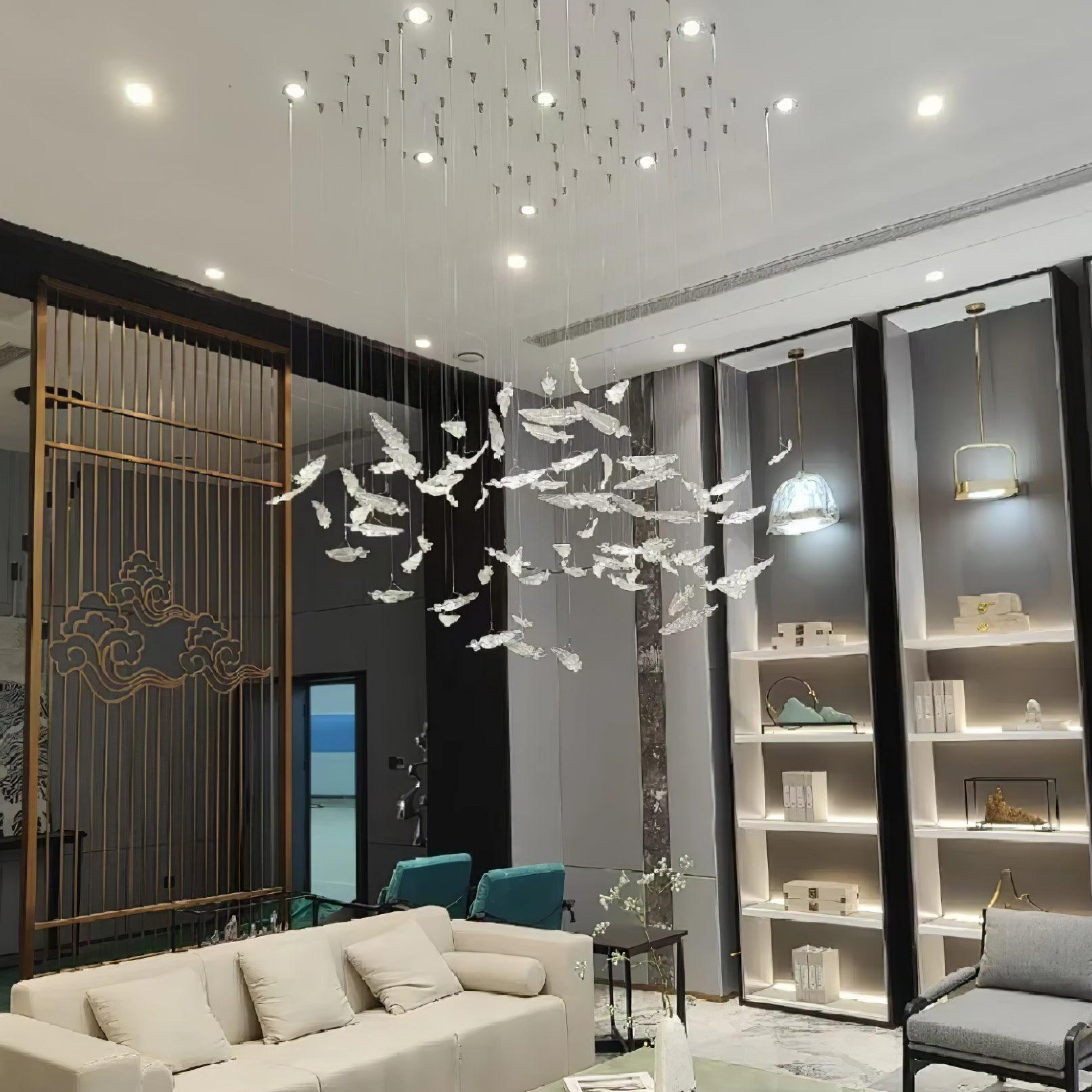 Aetherial Glass Leaf Chandelier - Letslighting