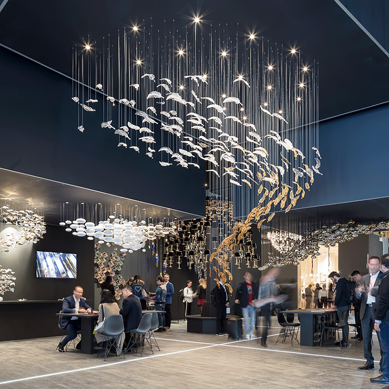 Aetherial Glass Leaf Chandelier - Letslighting