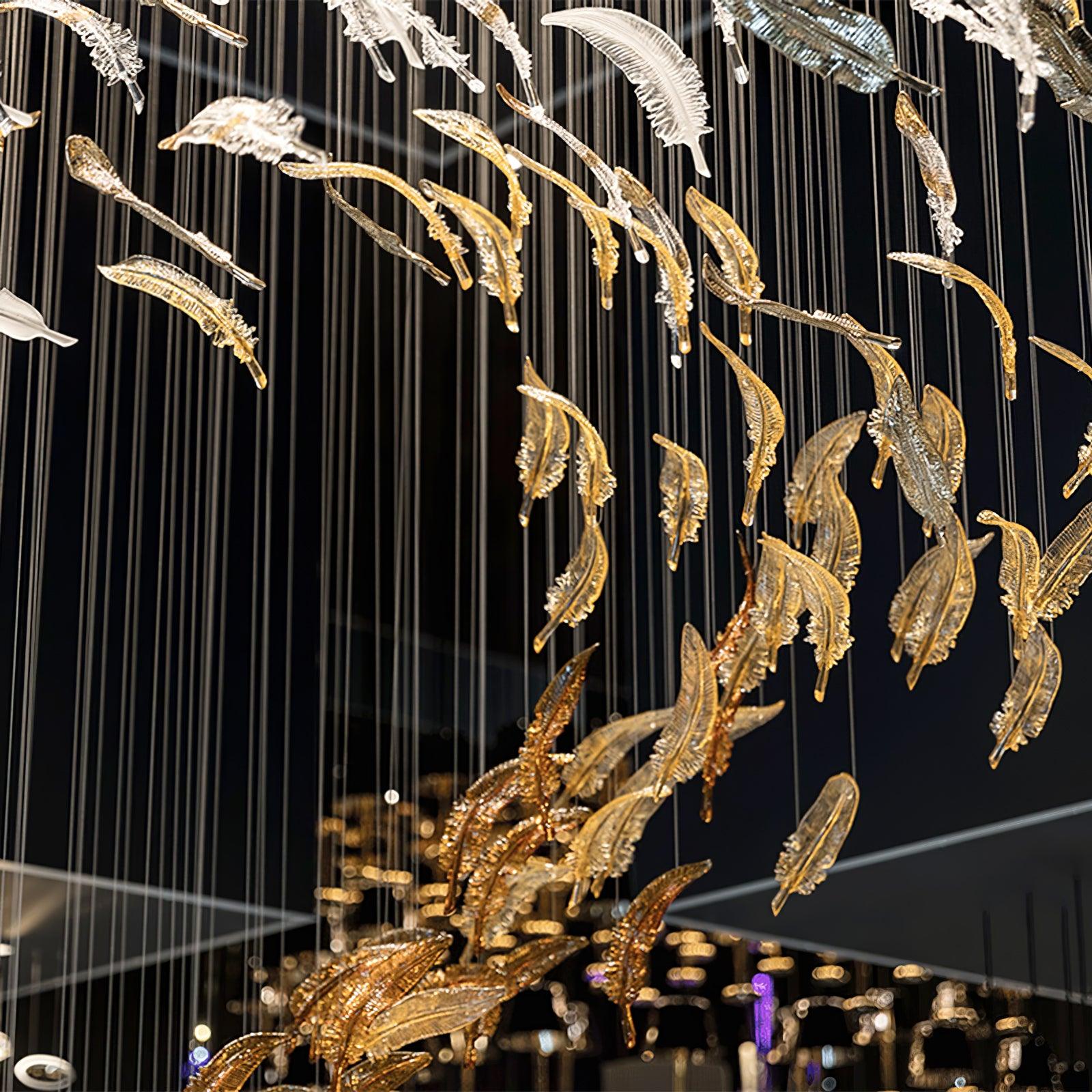 Aetherial Glass Leaf Chandelier - Letslighting