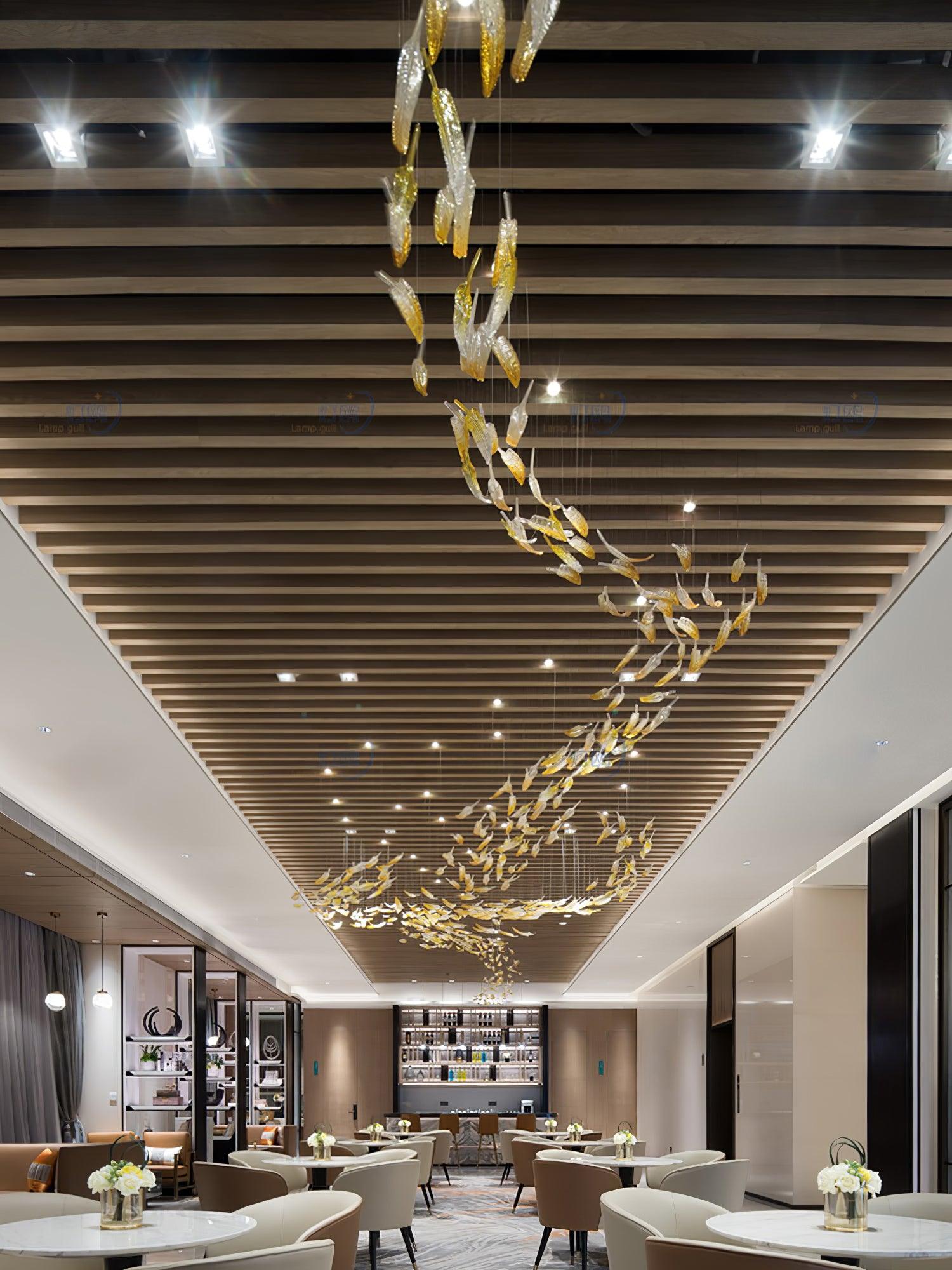 Aetherial Glass Leaf Chandelier - Letslighting