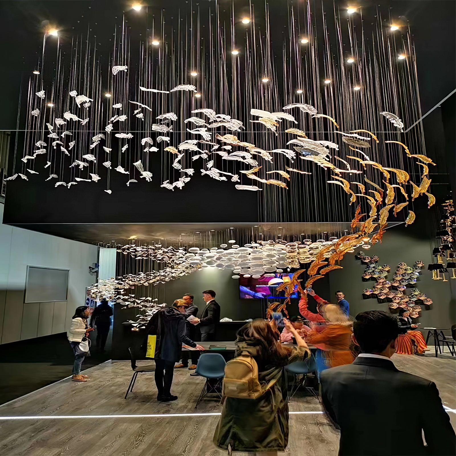 Aetherial Glass Leaf Chandelier - Letslighting