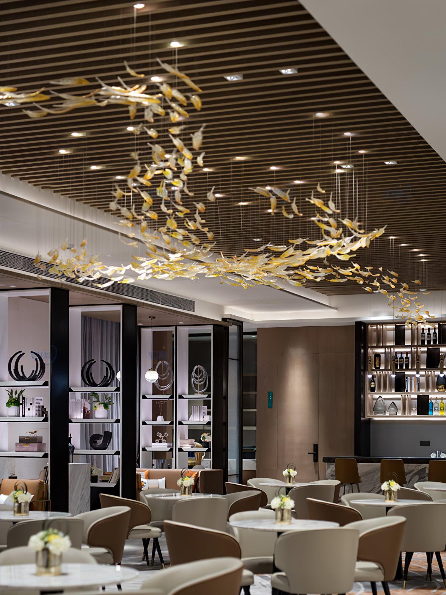 Aetherial Glass Leaf Chandelier - Letslighting