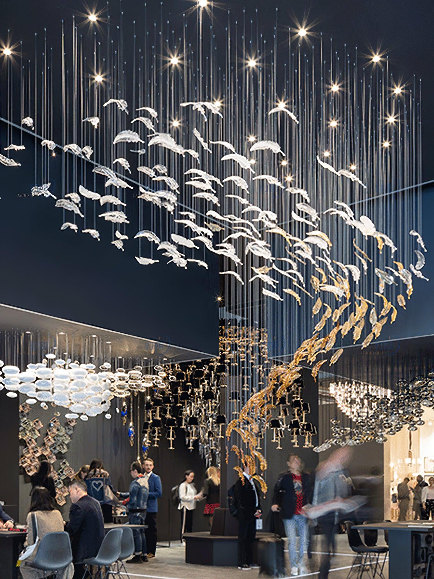 Aetherial Glass Leaf Chandelier - Letslighting
