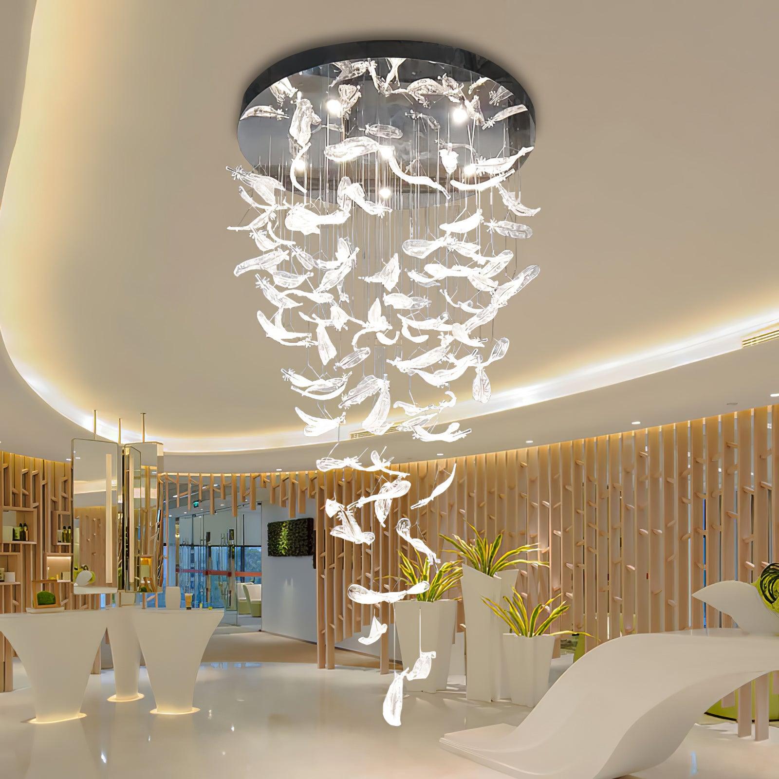 Aetherial Glass Leaf Chandelier - Letslighting