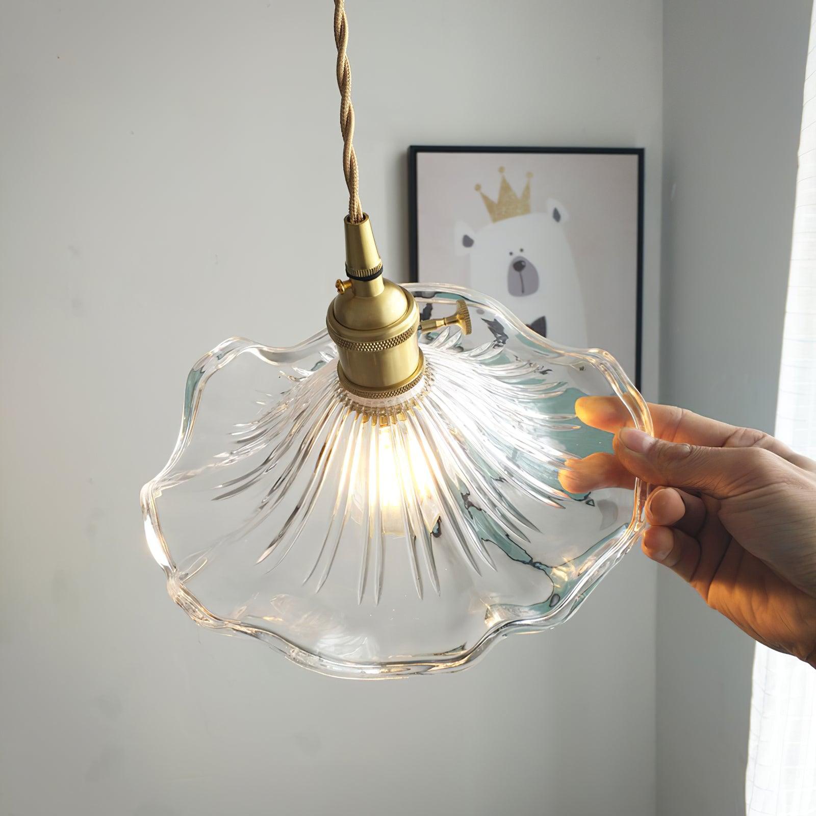Glass Hibiscus Flower Pendant Light - Letslighting