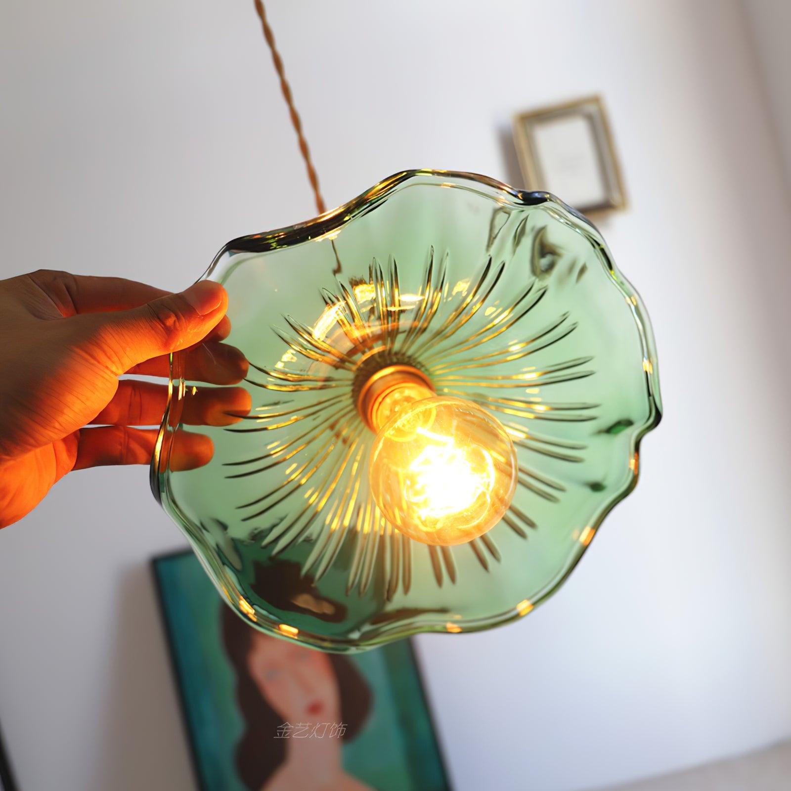 Glass Hibiscus Flower Pendant Light - Letslighting