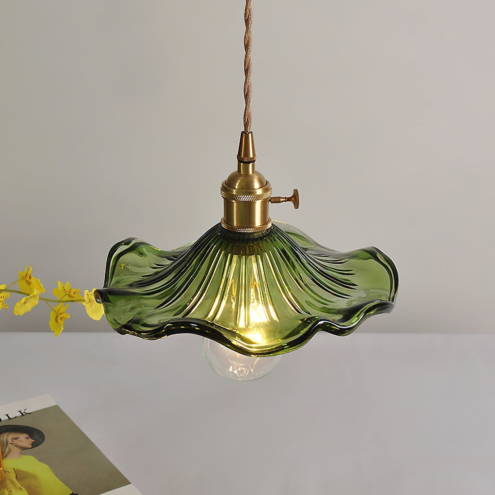 Glass Hibiscus Flower Pendant Light - Letslighting