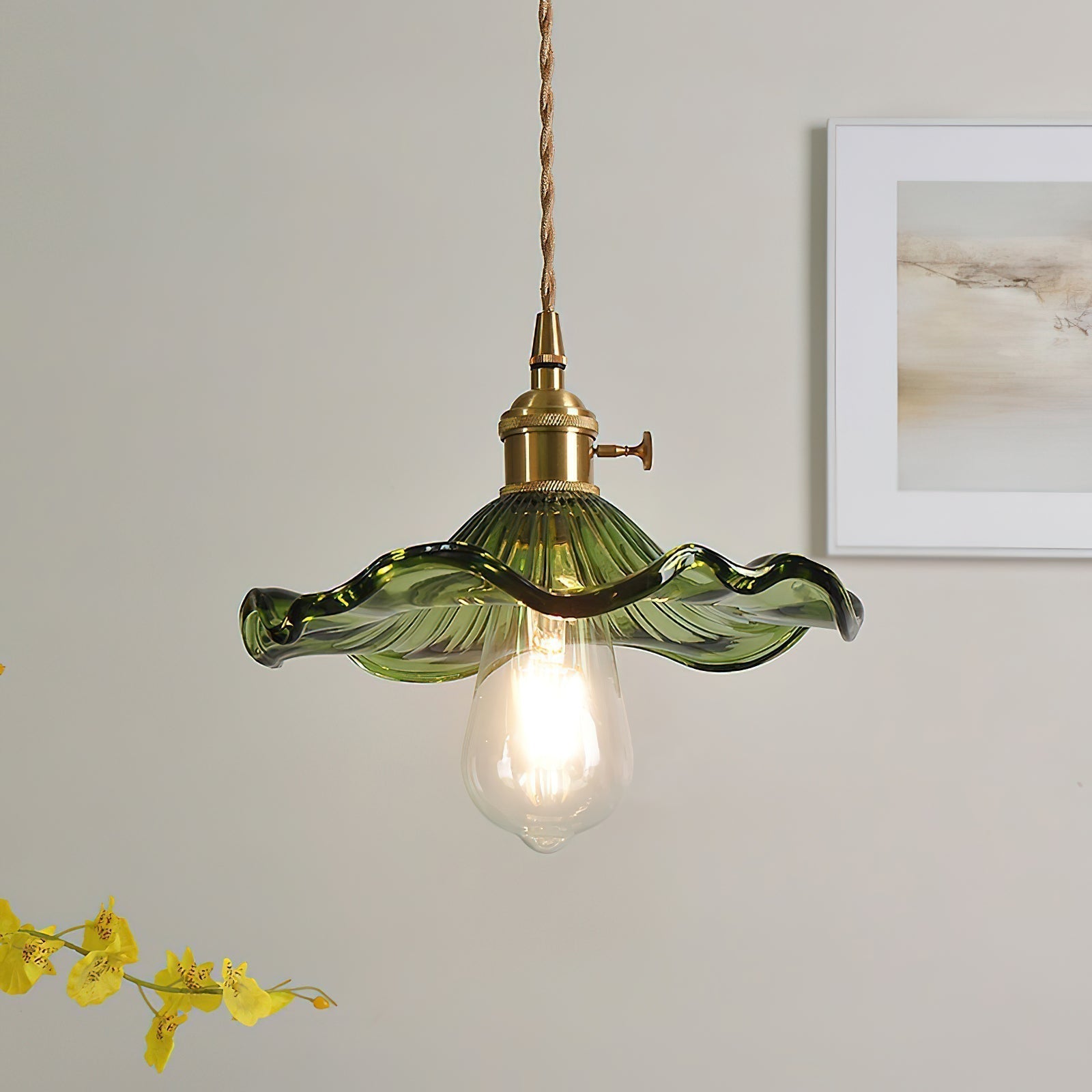Glass Hibiscus Flower Pendant Light - Letslighting