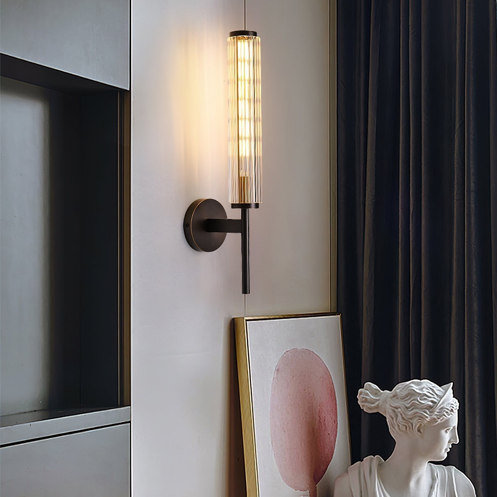 Glass Linear Brass Wall Light - Letslighting
