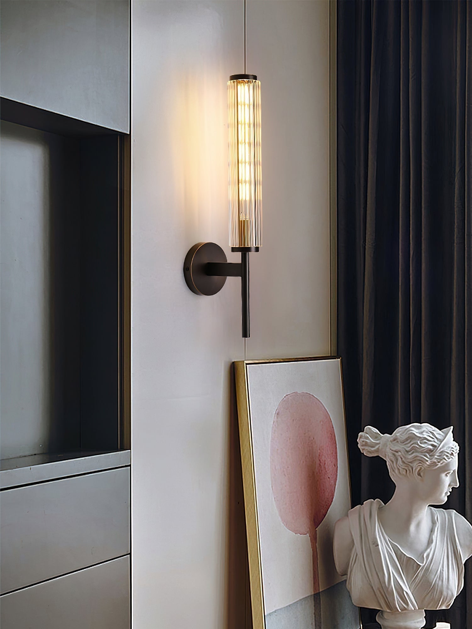 Glass Linear Brass Wall Light - Letslighting