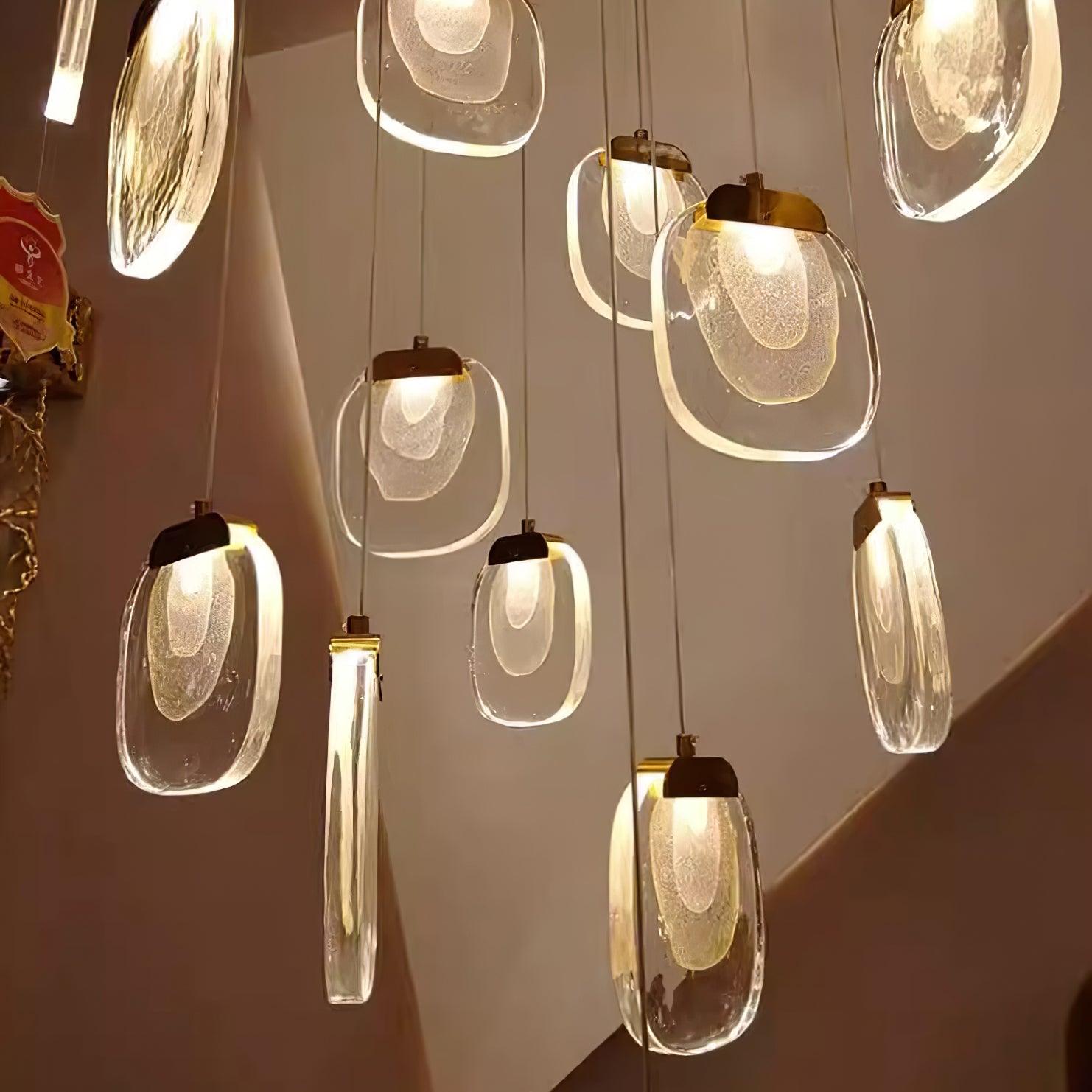 Avesia Minimalist Glass Pendant Light Staircase - Letslighting