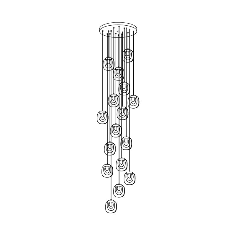 Avesia Minimalist Glass Pendant Light Staircase - Letslighting