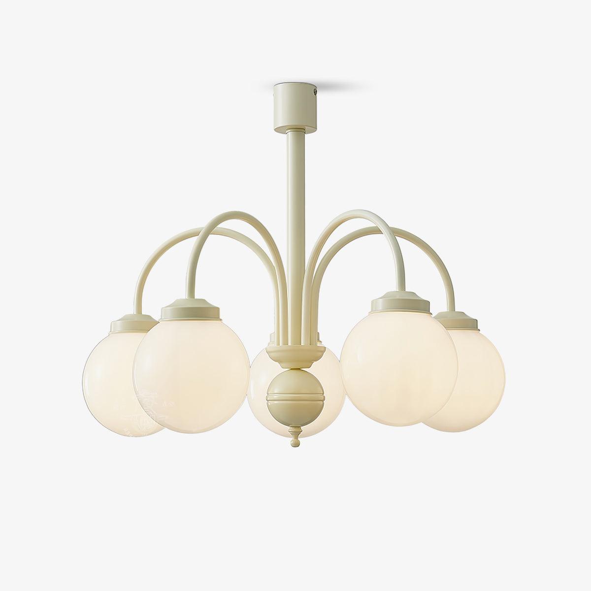 Cream Glass Sphere Chandelier - Letslighting