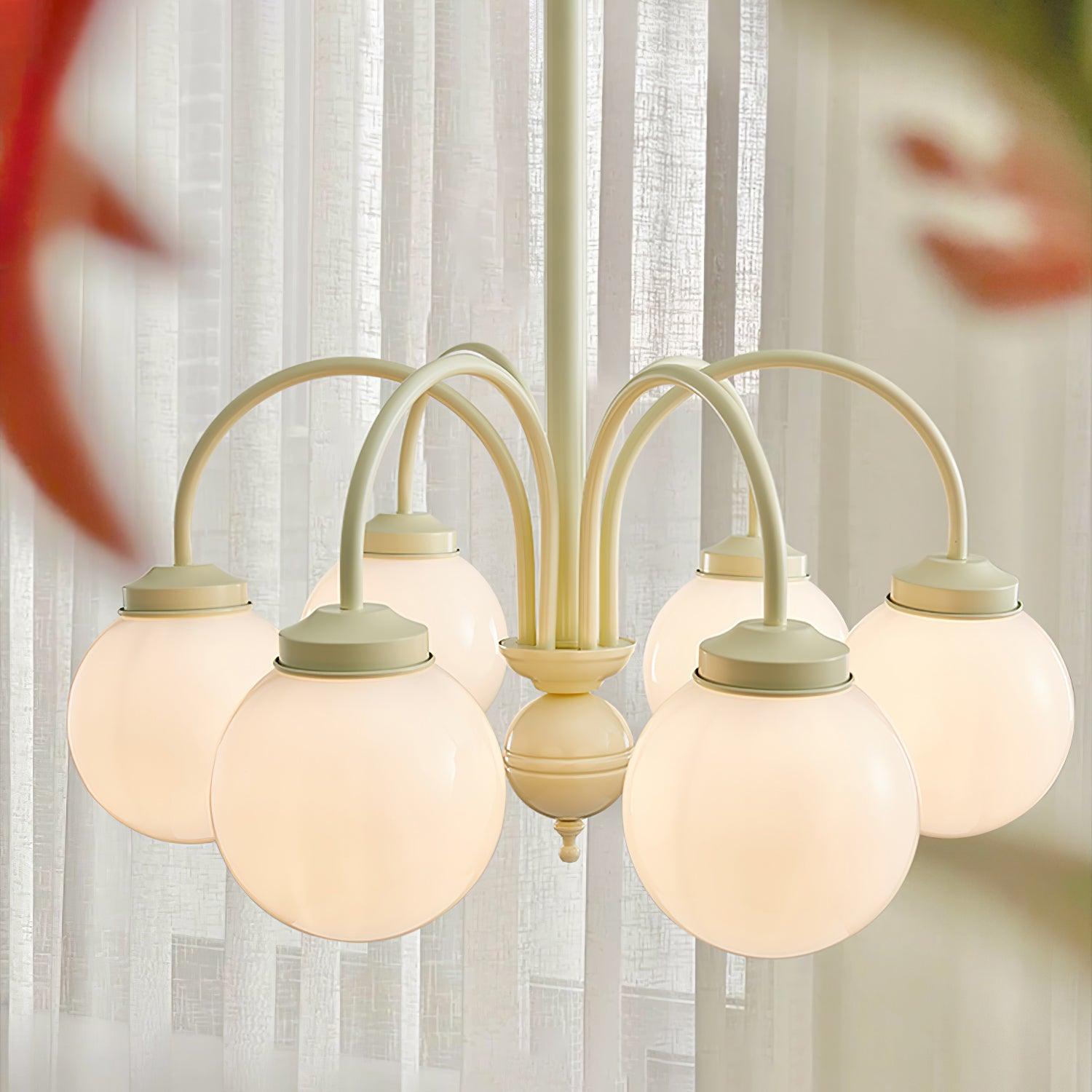 Cream Glass Sphere Chandelier - Letslighting
