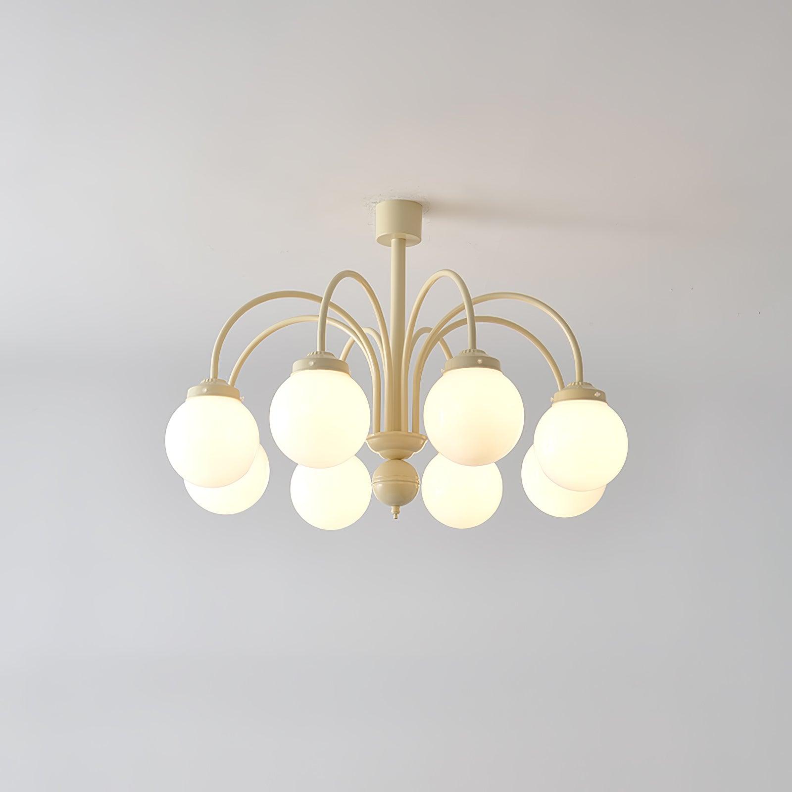 Cream Glass Sphere Chandelier - Letslighting