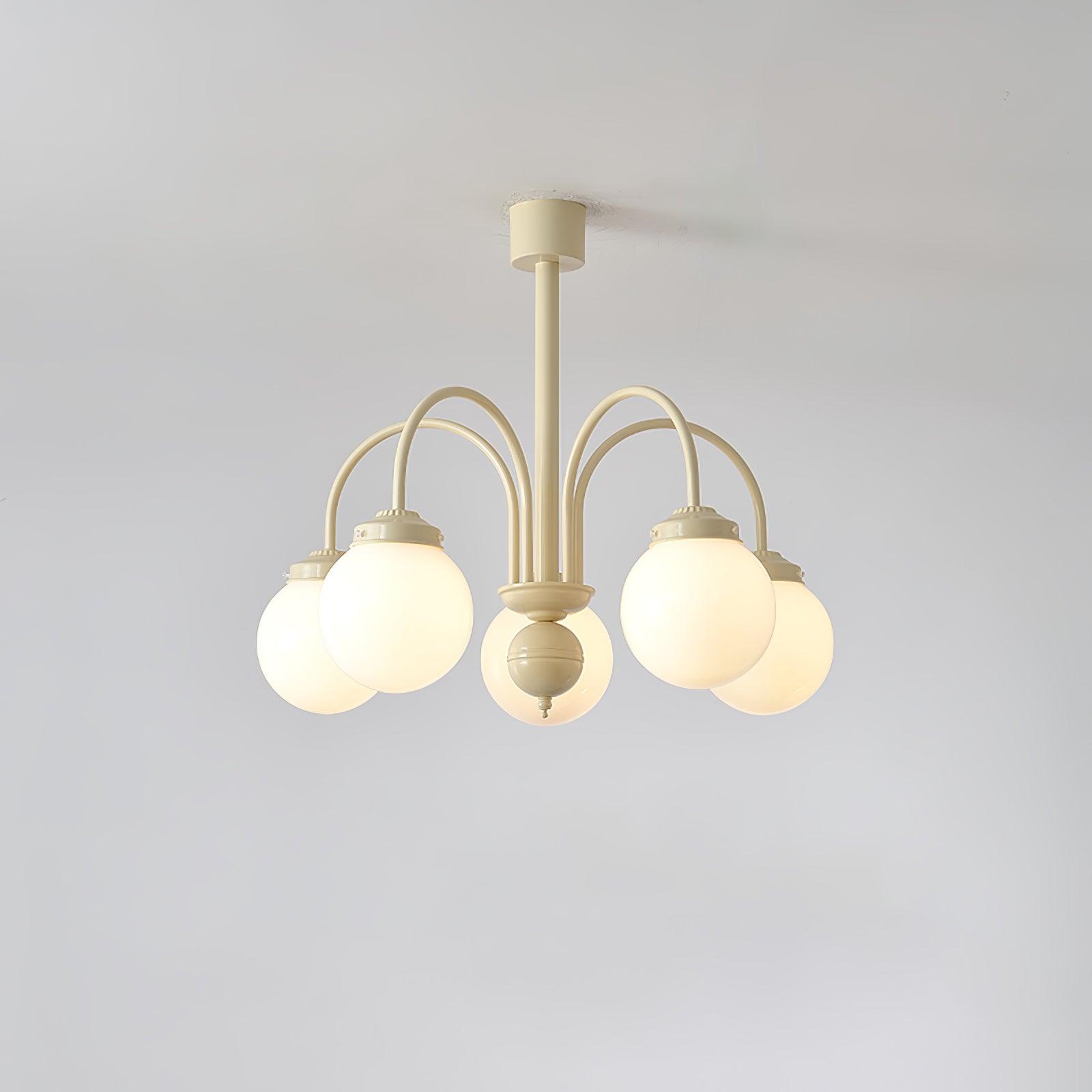 Cream Glass Sphere Chandelier - Letslighting