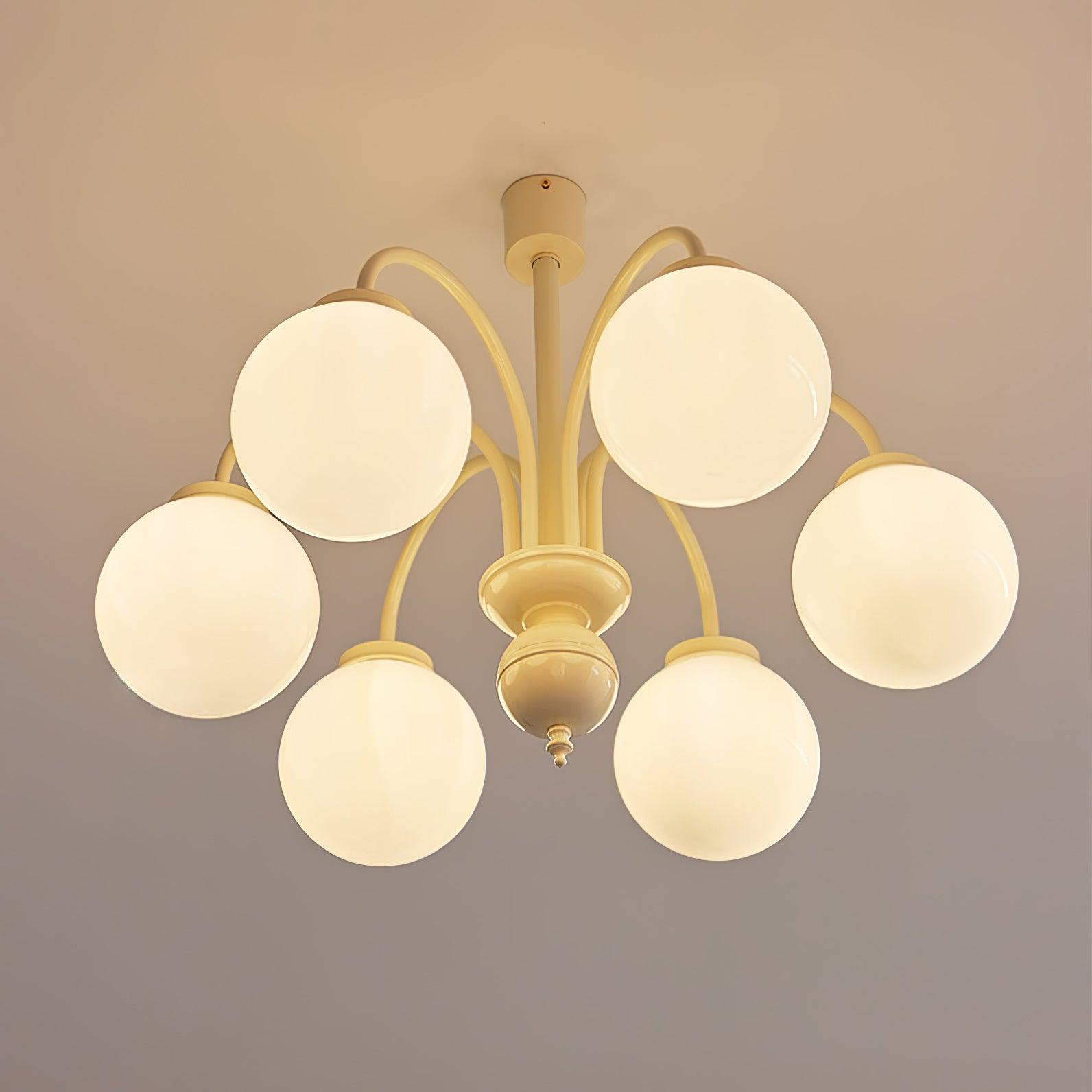 Cream Glass Sphere Chandelier - Letslighting