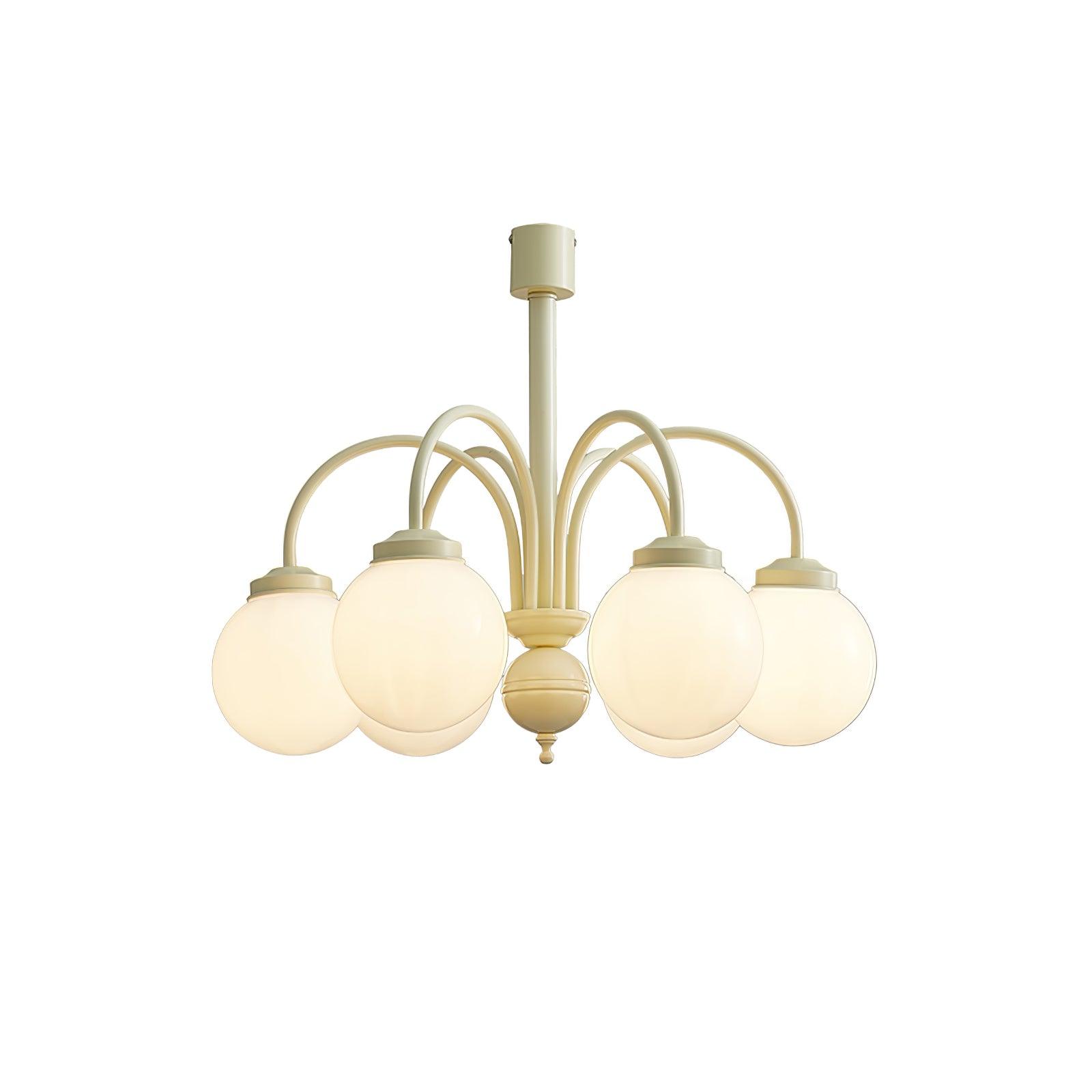 Cream Glass Sphere Chandelier - Letslighting
