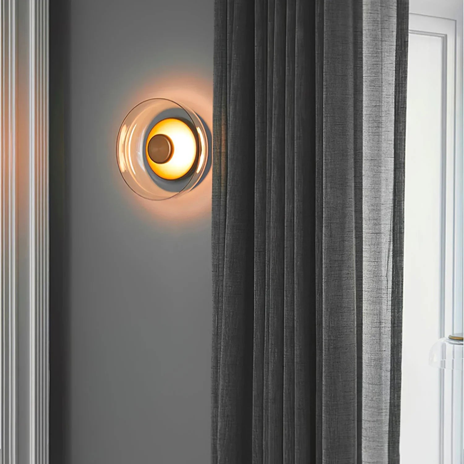 Hailie Modern Round Bowl Glass Wall Light
