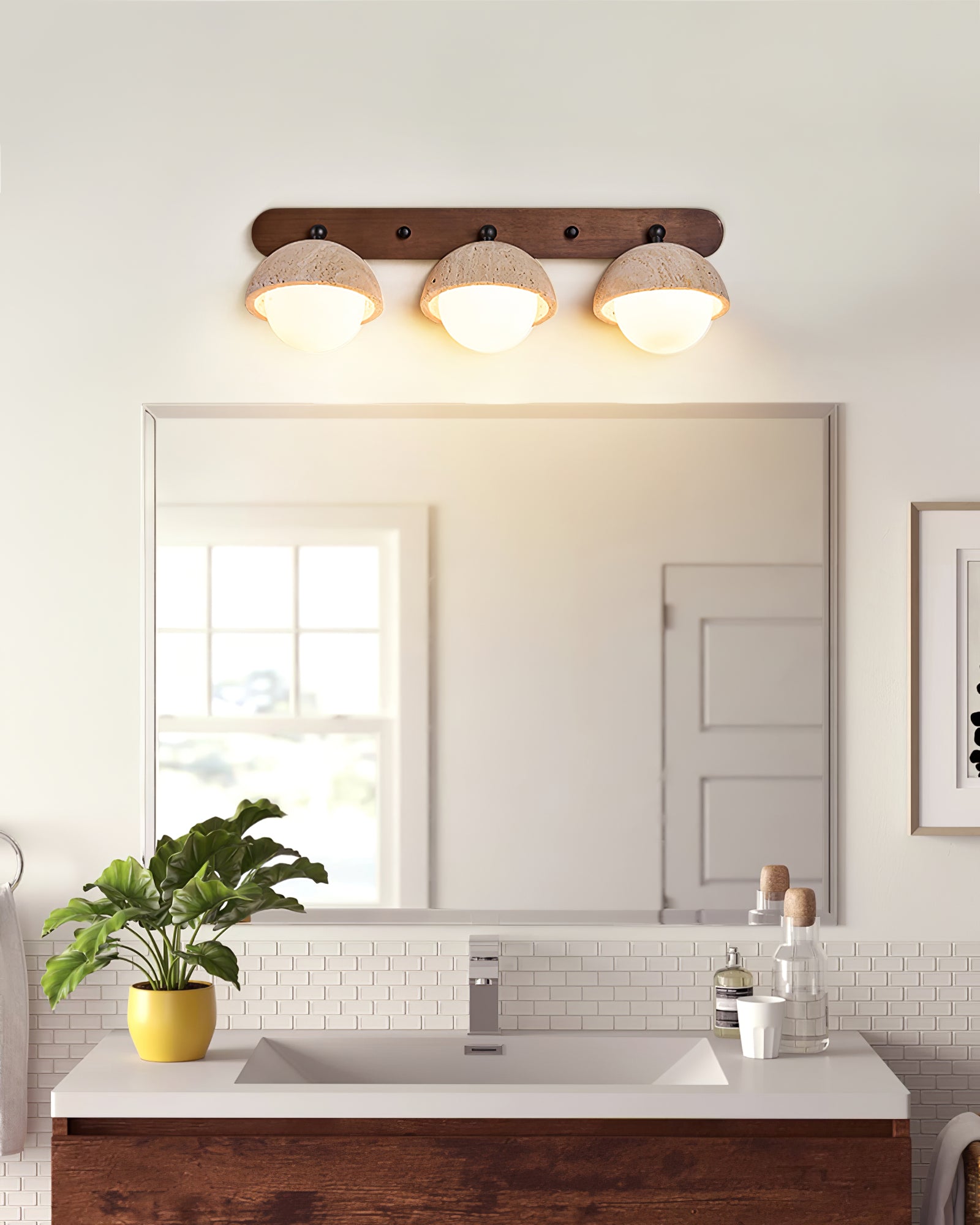 Avtale Arc-Shaped Travertine Wall Light - Letslighting