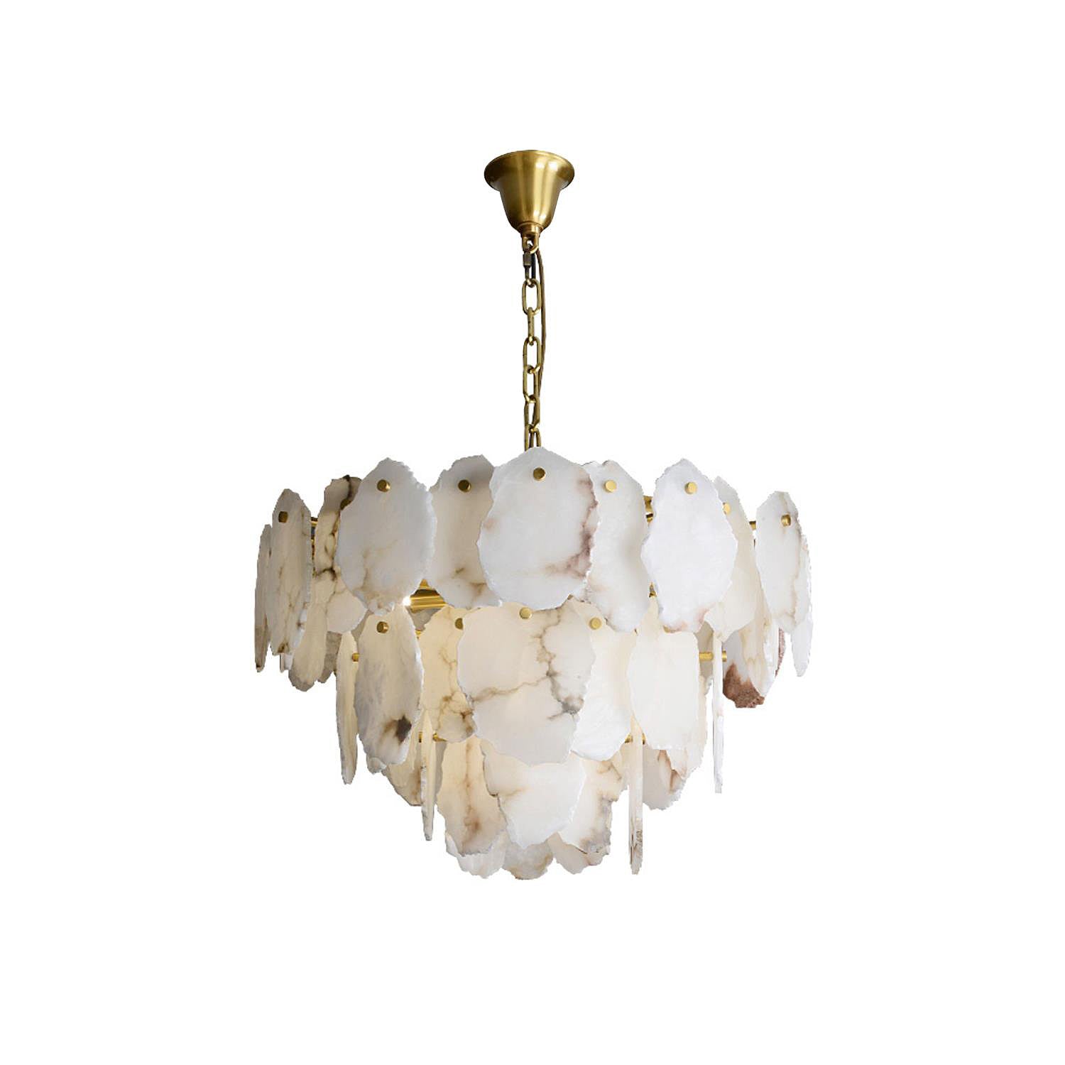 Gloire Individual Creativity Brass Alabaster Chandelier - Lamp Copper