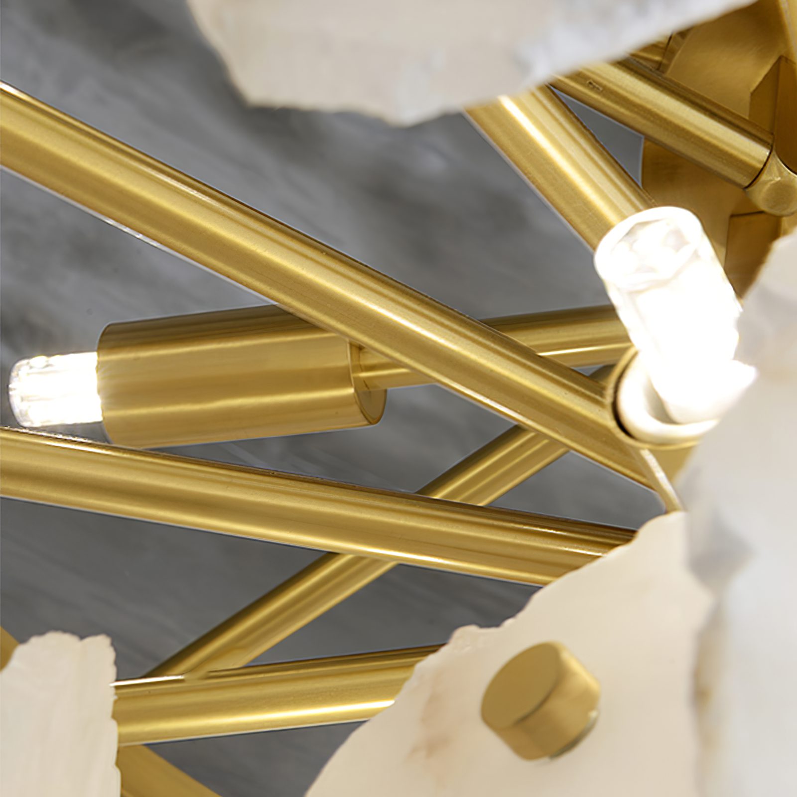 Gloire Individual Creativity Brass Alabaster Chandelier - Lamp Copper