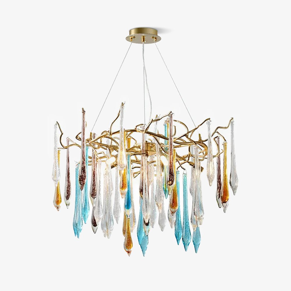 Aurora Chandelier Teardrop Glass Luxe - Letslighting