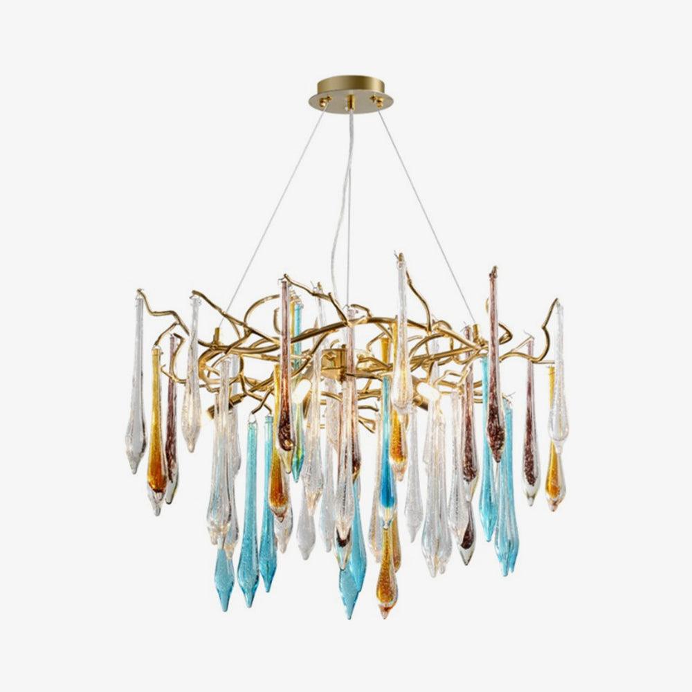 Aurora Chandelier Teardrop Glass Luxe - Letslighting