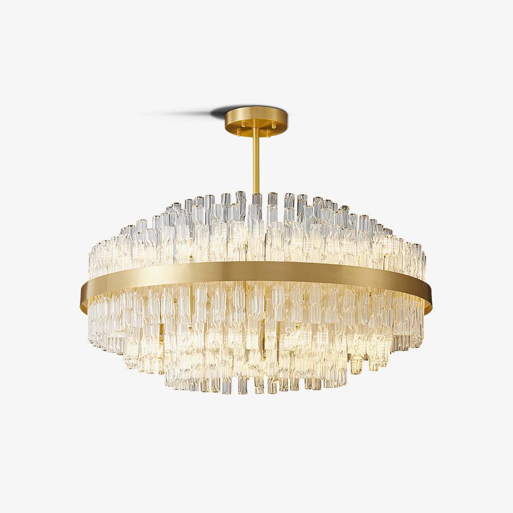 Gold & Clear Rod Chandelier - Letslighting